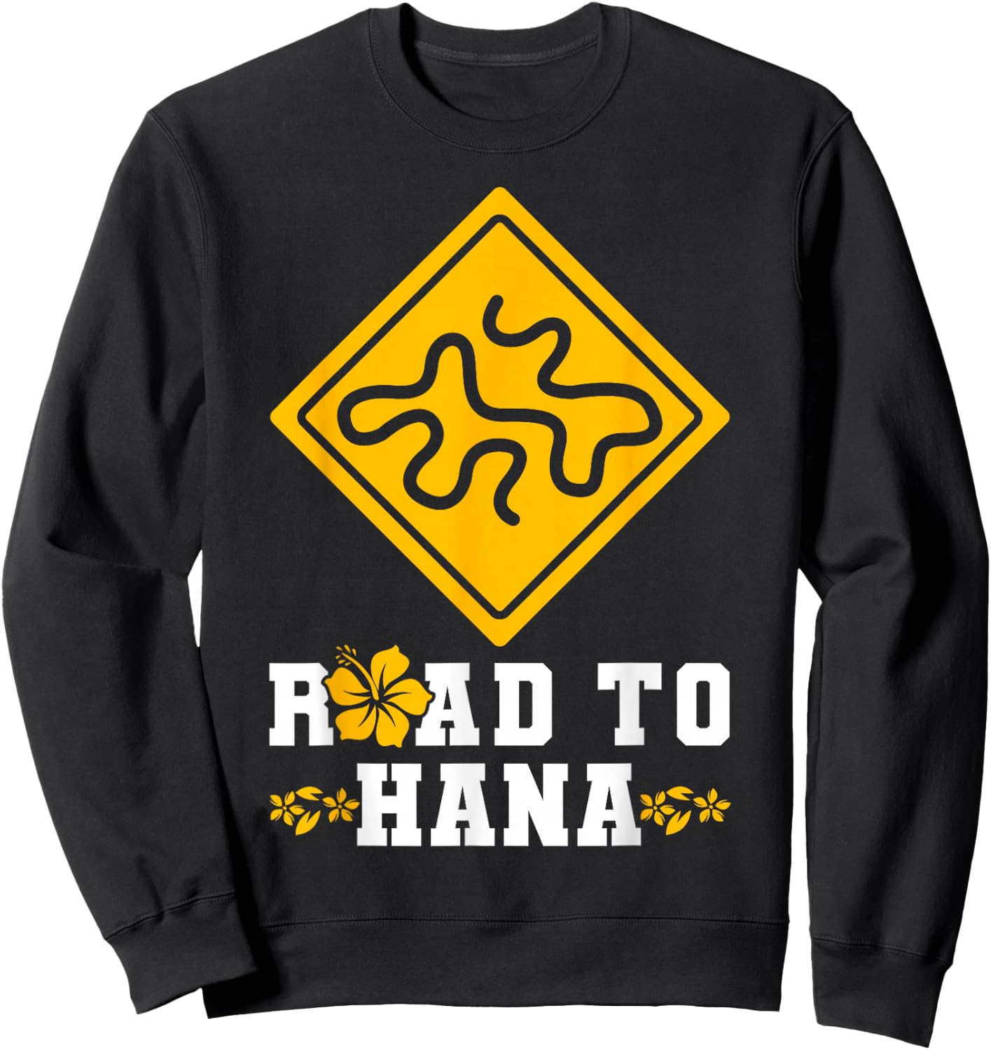 Hawaiian Islands Vintage Souvenir Road To Hana Sweatshirt - Sweatshirt | Black