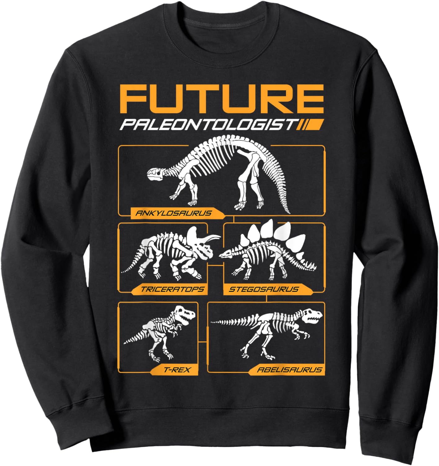 Cool Future Paleontologist Funny Dinosaur Fossil Enthusiast Sweatshirt - Sweatshirt | Black