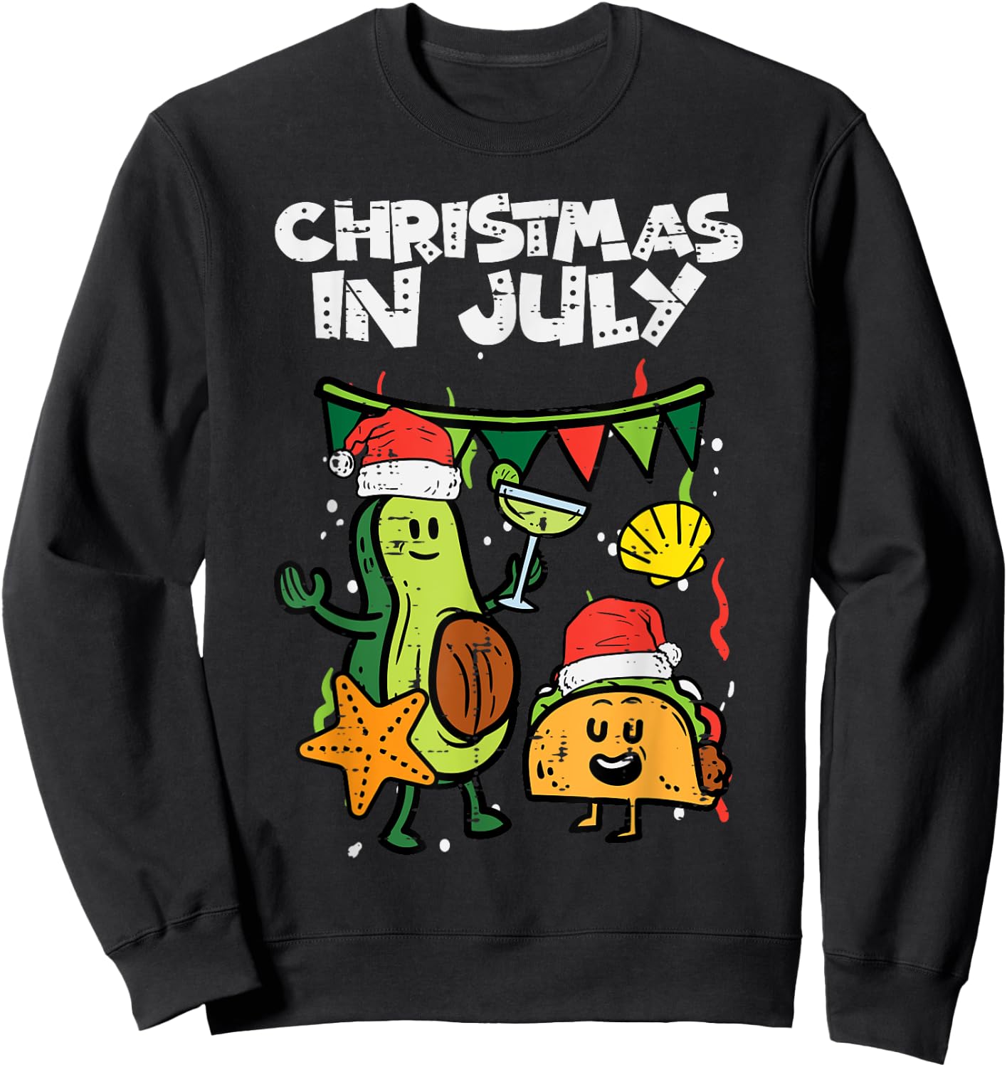 Christmas In July Avocado Taco Summer Mexican Men Women Kids Sweatshirt - Sweatshirt | Black