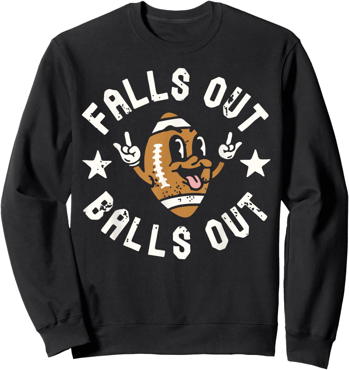 Retro Falls Out Balls Out Football Vintage Thanksgiving Gift Sweatshirt - Sweatshirt | Black
