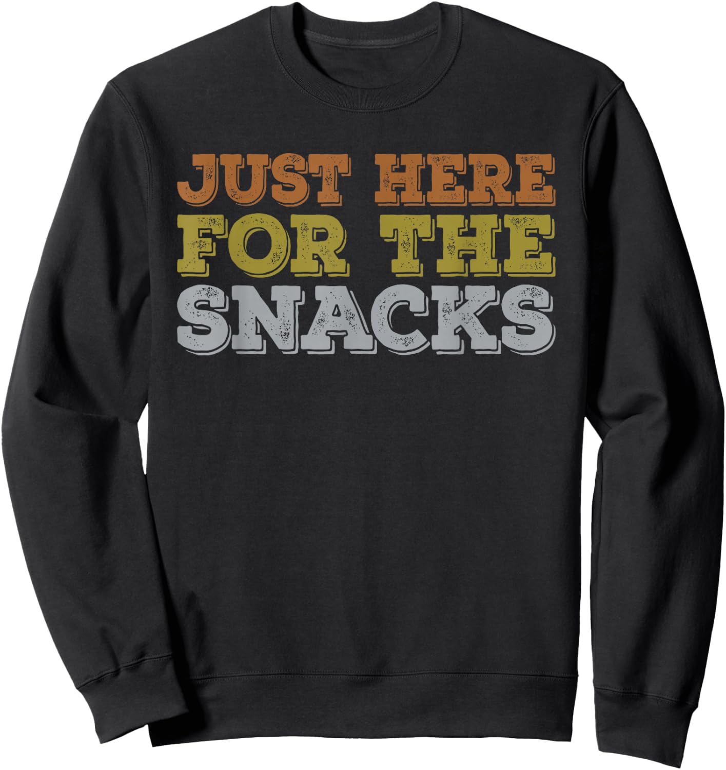 Baseball I'm Just Here For The Snacks Vintage Sports Sweatshirt - Sweatshirt | Black