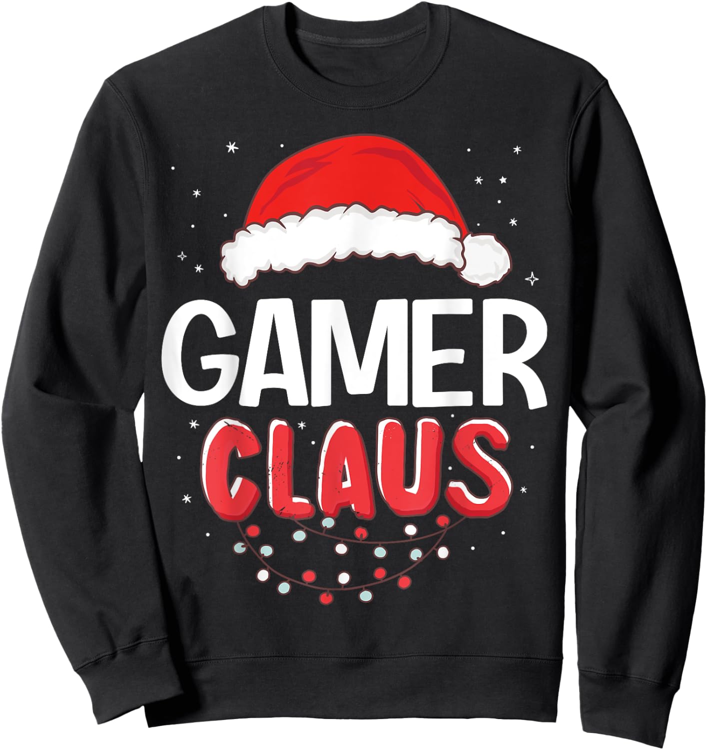 Gamer Santa Claus Christmas Matching Costume Sweatshirt - Sweatshirt | Black