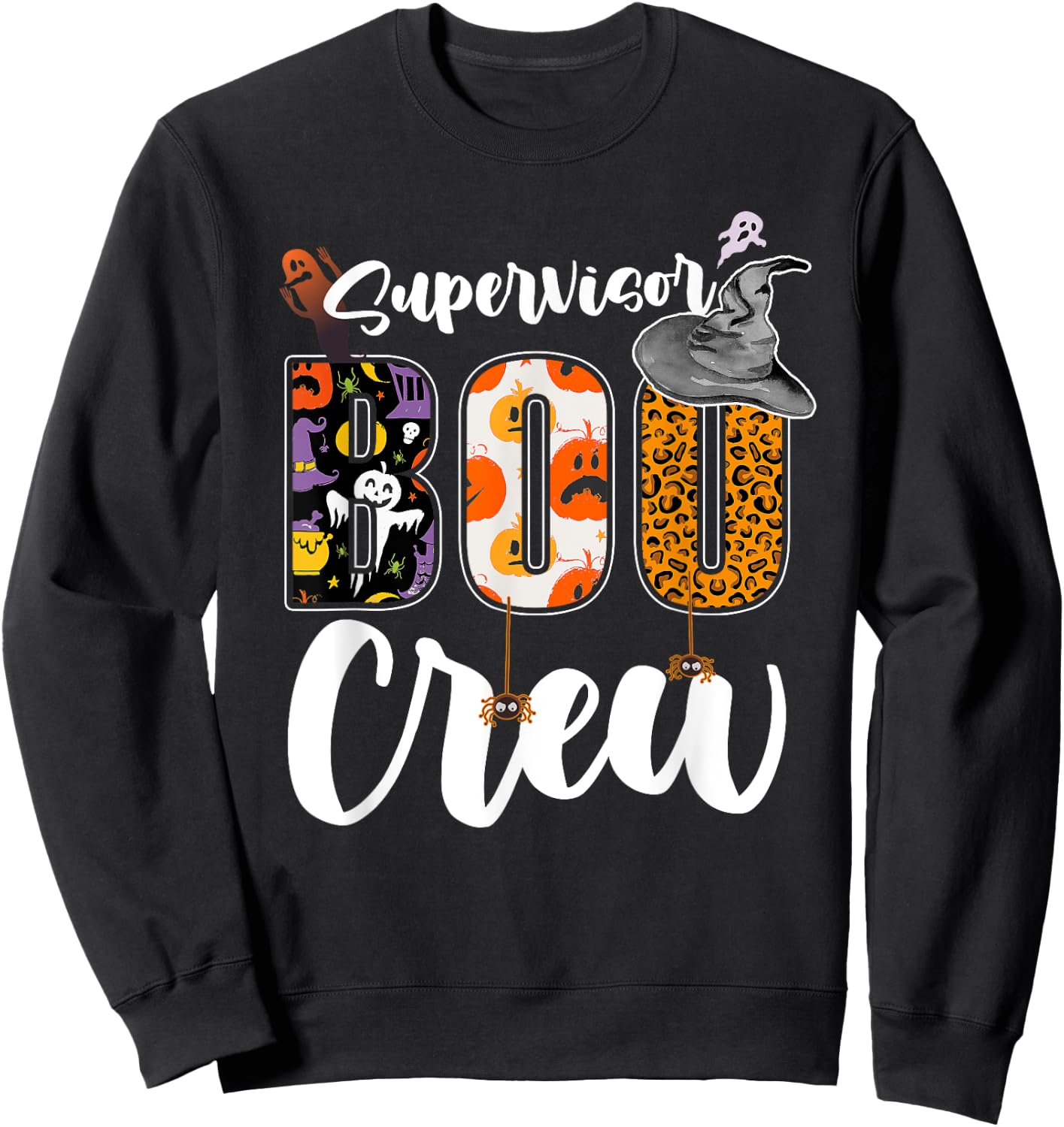 Supervisor Boo Crew Halloween Matching Manager Sweatshirt - Sweatshirt | Black