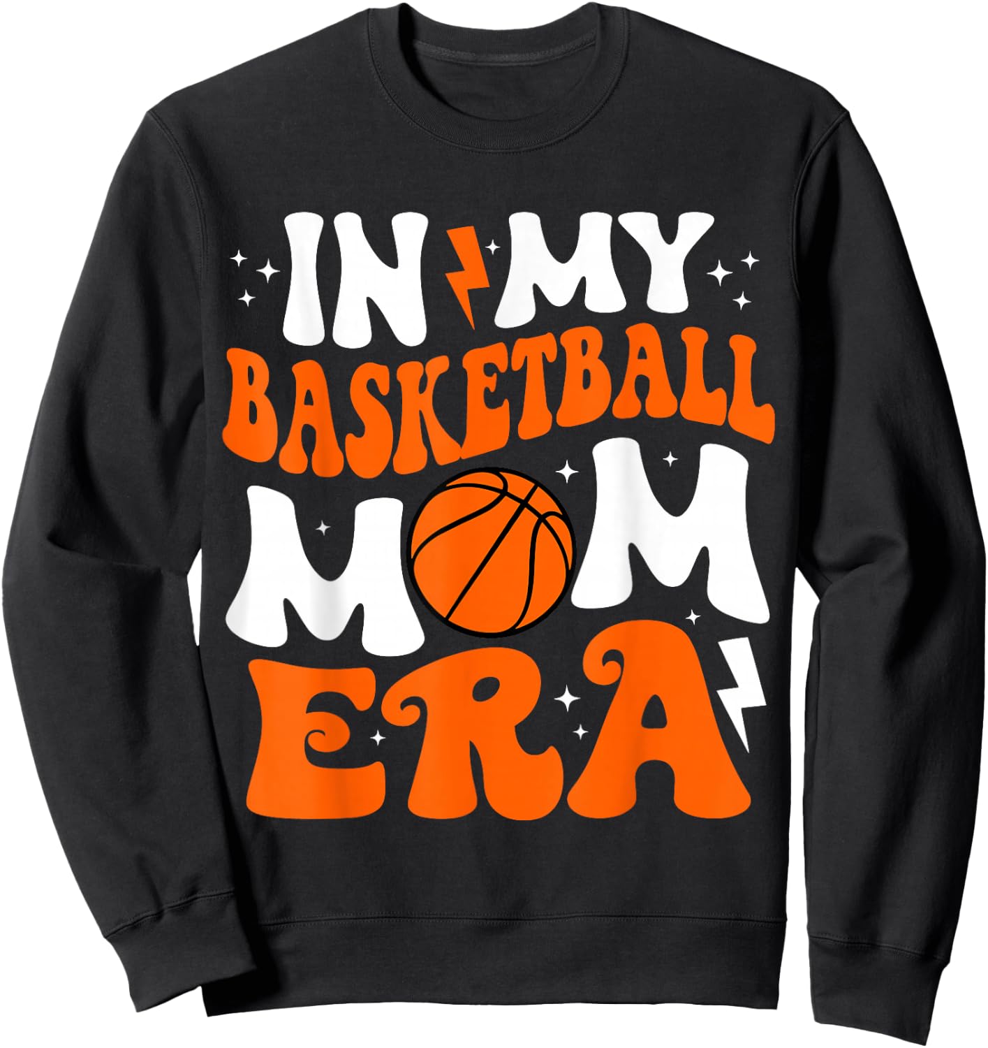 In My Basketball Mom Era Cute Groovy Basketball Sweatshirt - Sweatshirt | Black