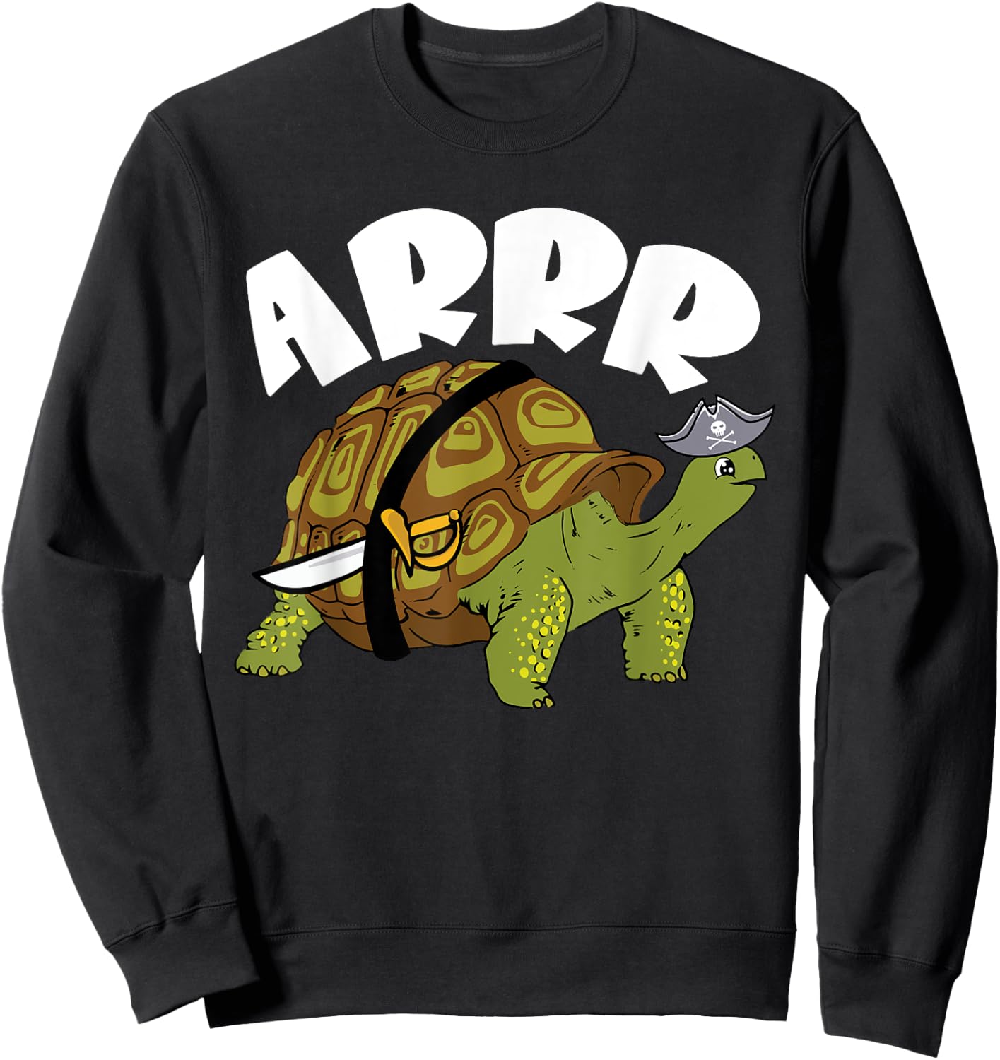 Arrr Pirate Tortoise Turtle Reptile Kids Sweatshirt - Sweatshirt | Black