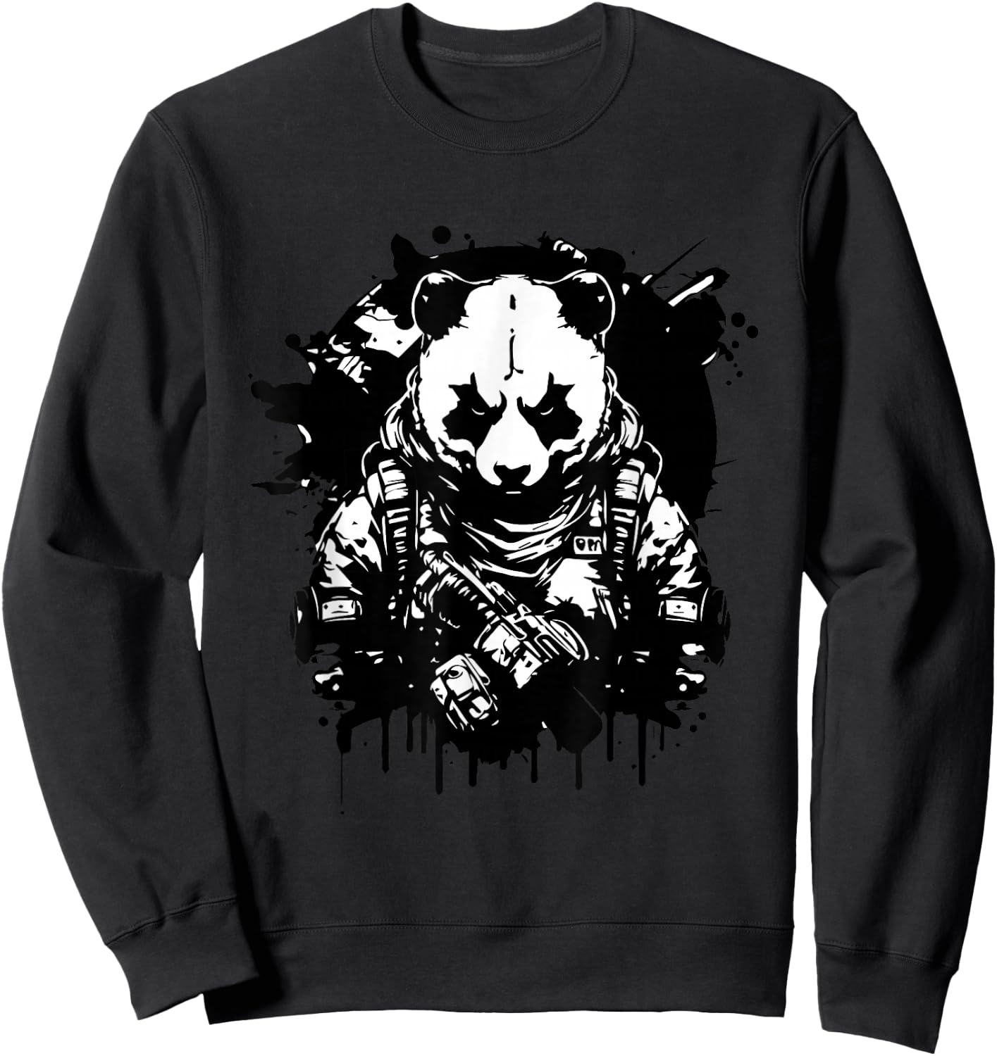 Determined Tactical Panda - Not so Fluffy and Harmless Sweatshirt - Sweatshirt | Black