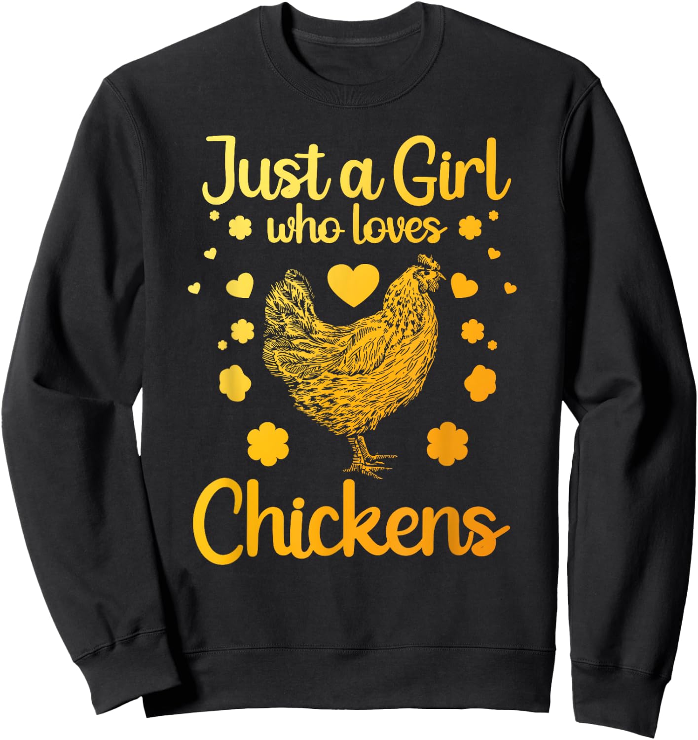 Funny Girl Chicken Design For Kids Women Mom Chicken Lover Sweatshirt - Sweatshirt | Black
