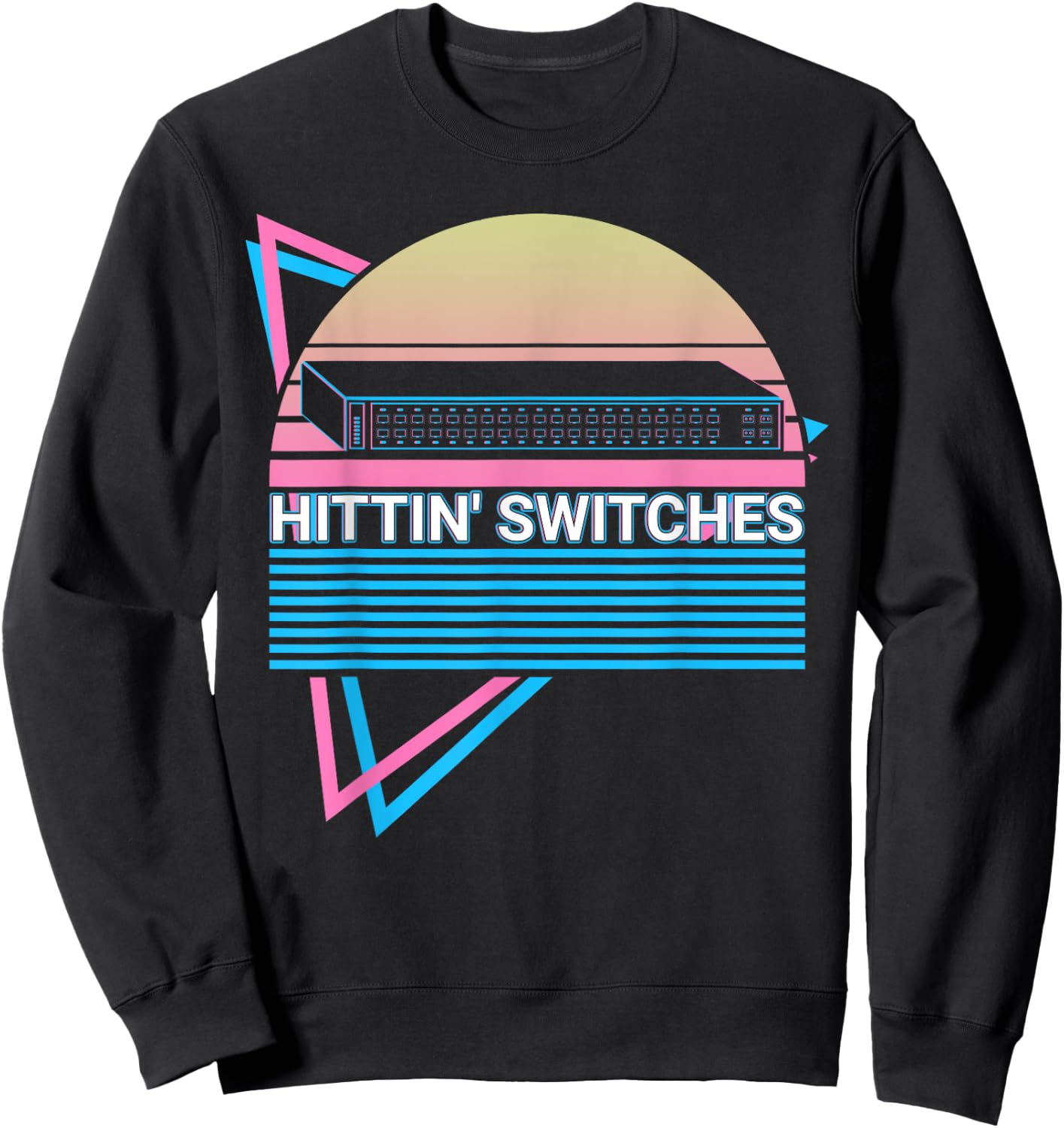 Network Engineering Retro Hittin' Switches Sweatshirt - Sweatshirt | Black