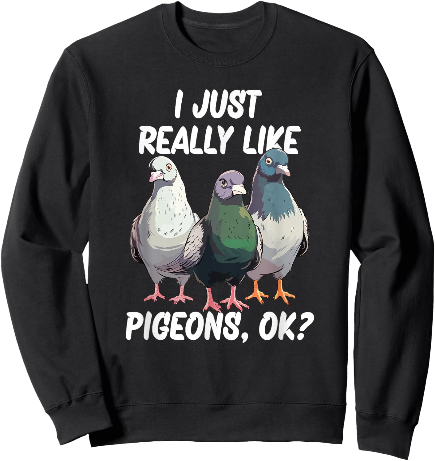 I Just Really Like Pigeons, ok? Sweatshirt - Sweatshirt | Black