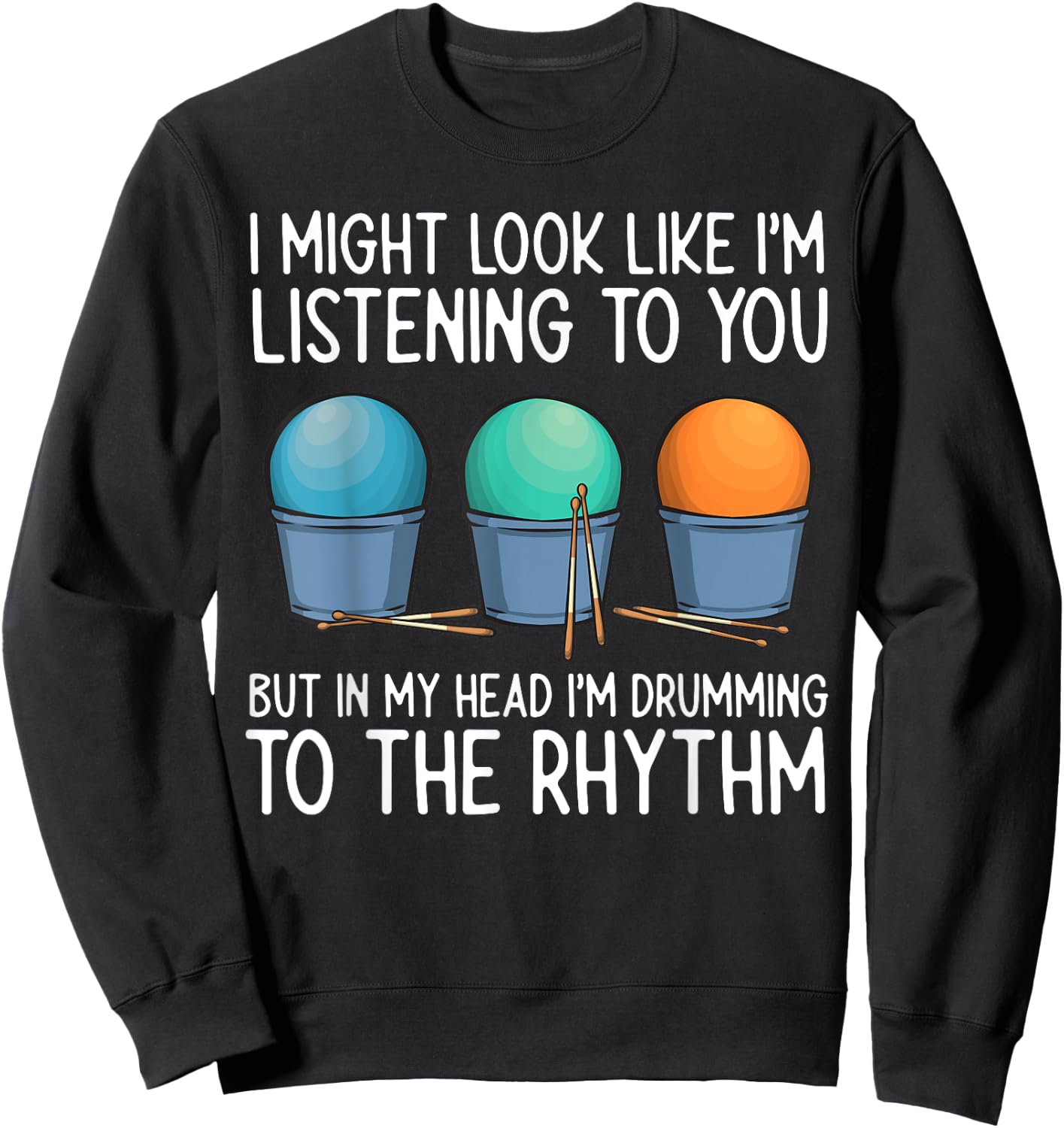 Cardio Drumming Gym Fitness Class Workout Sweatshirt - Sweatshirt | Black
