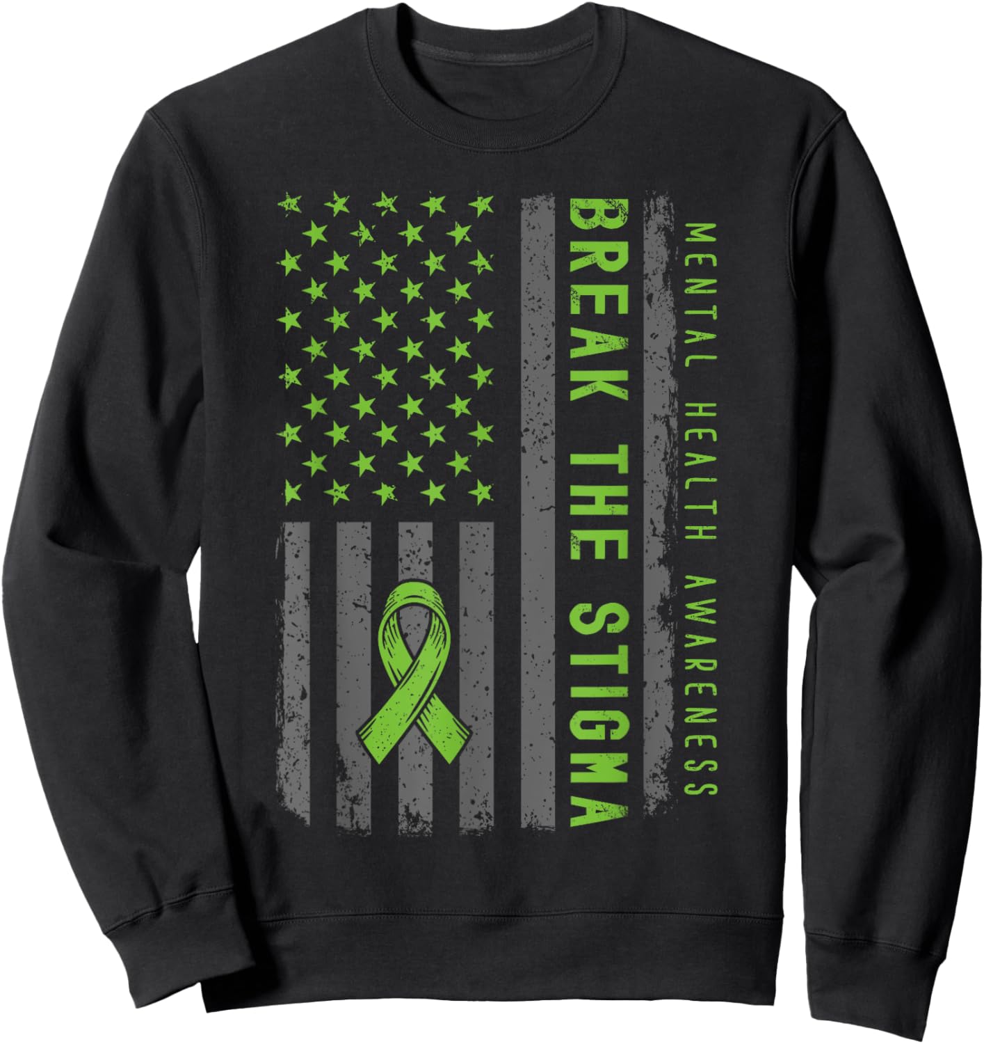 Mental Health Matters Fight Stigma Mental Health Awareness Sweatshirt - Sweatshirt | Black