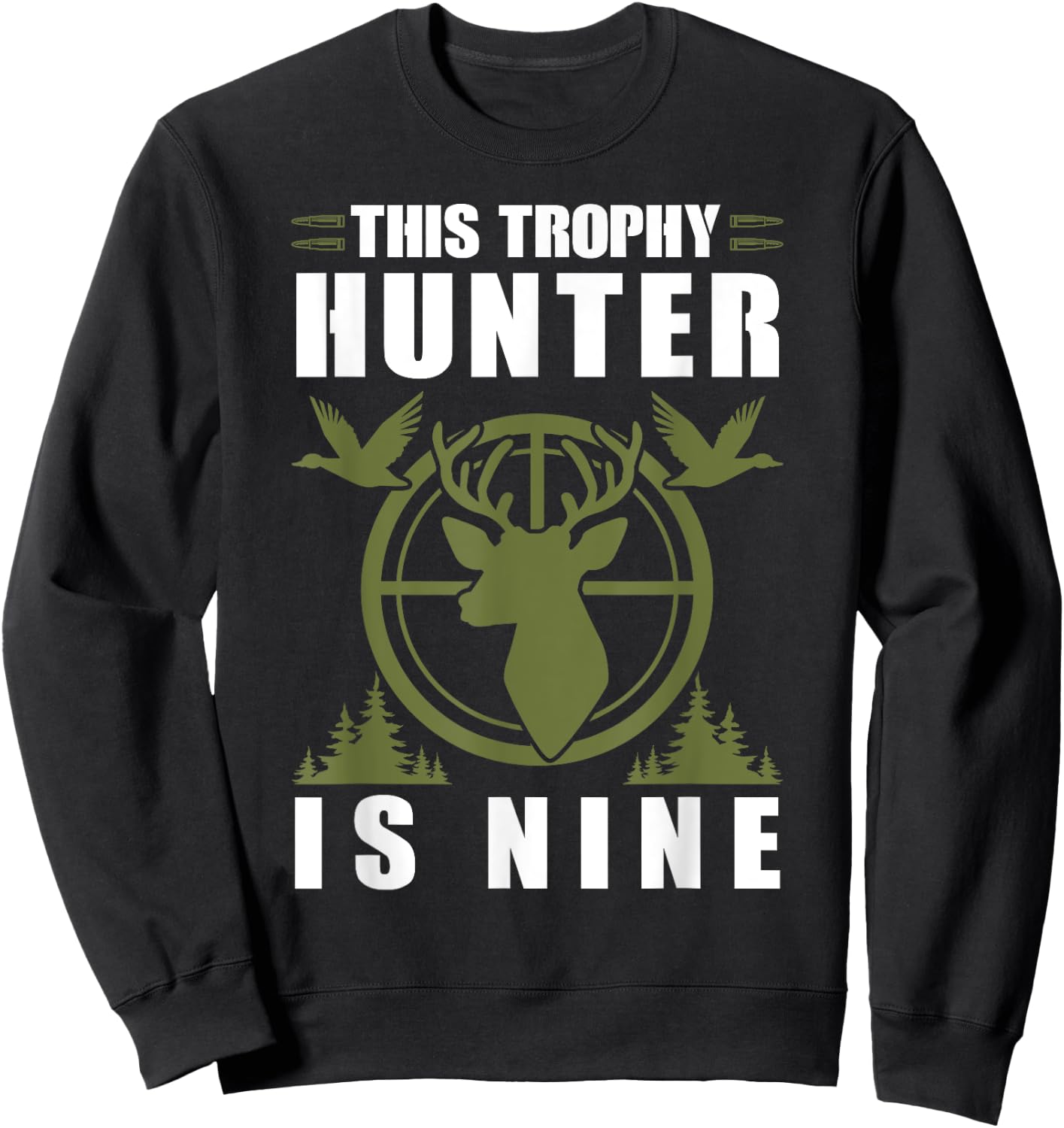 Trophy Hunter Is 9 Years Old Birthday 9th Birthday Squad Kid Sweatshirt - Sweatshirt | Black