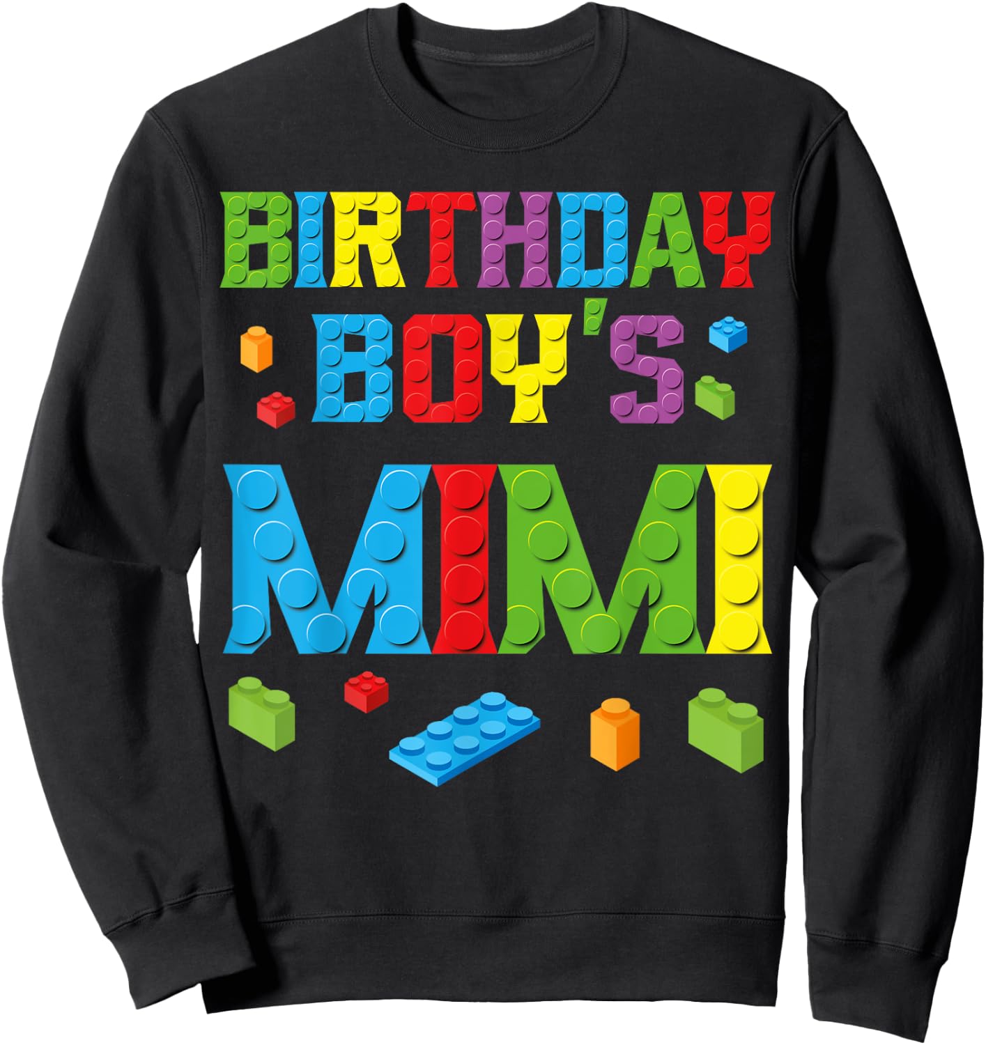 Master Builder Birthday Boy's Mimi Building Bricks Blocks Sweatshirt - Sweatshirt | Black