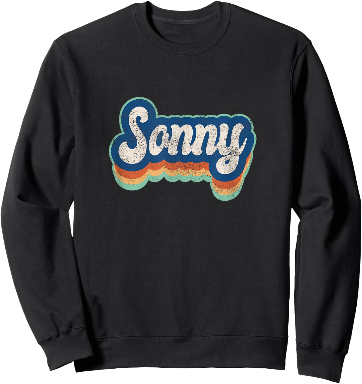 Sonny First Name Boy Vintage Style 70s 80s Personalized Sweatshirt - Sweatshirt | Black