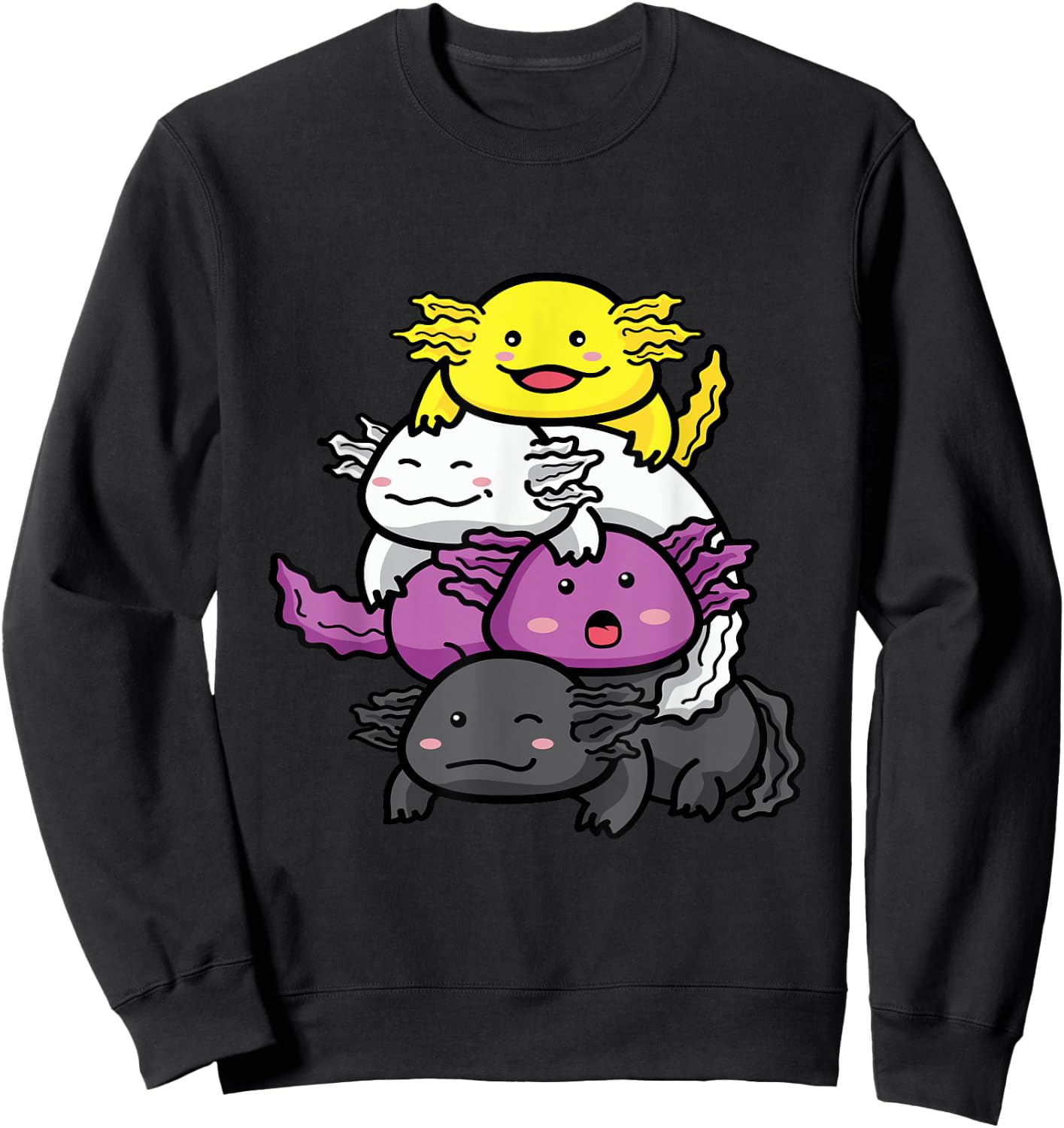 Axolotl Non Binary Flag Envy NB Queer Nonbinary Pride Sweatshirt - Sweatshirt | Black