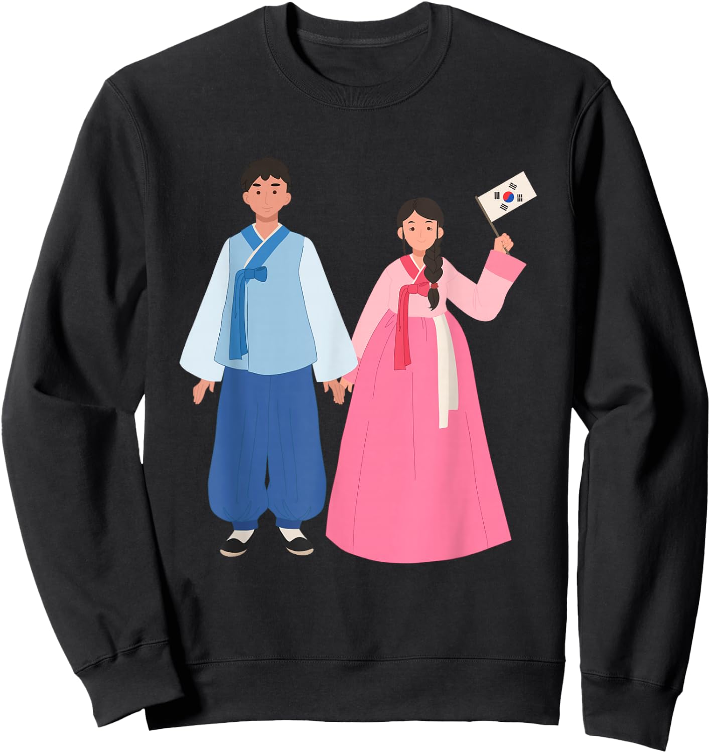 Korean K-Drama Hanbok man woman Chusok Sweatshirt - Sweatshirt | Black