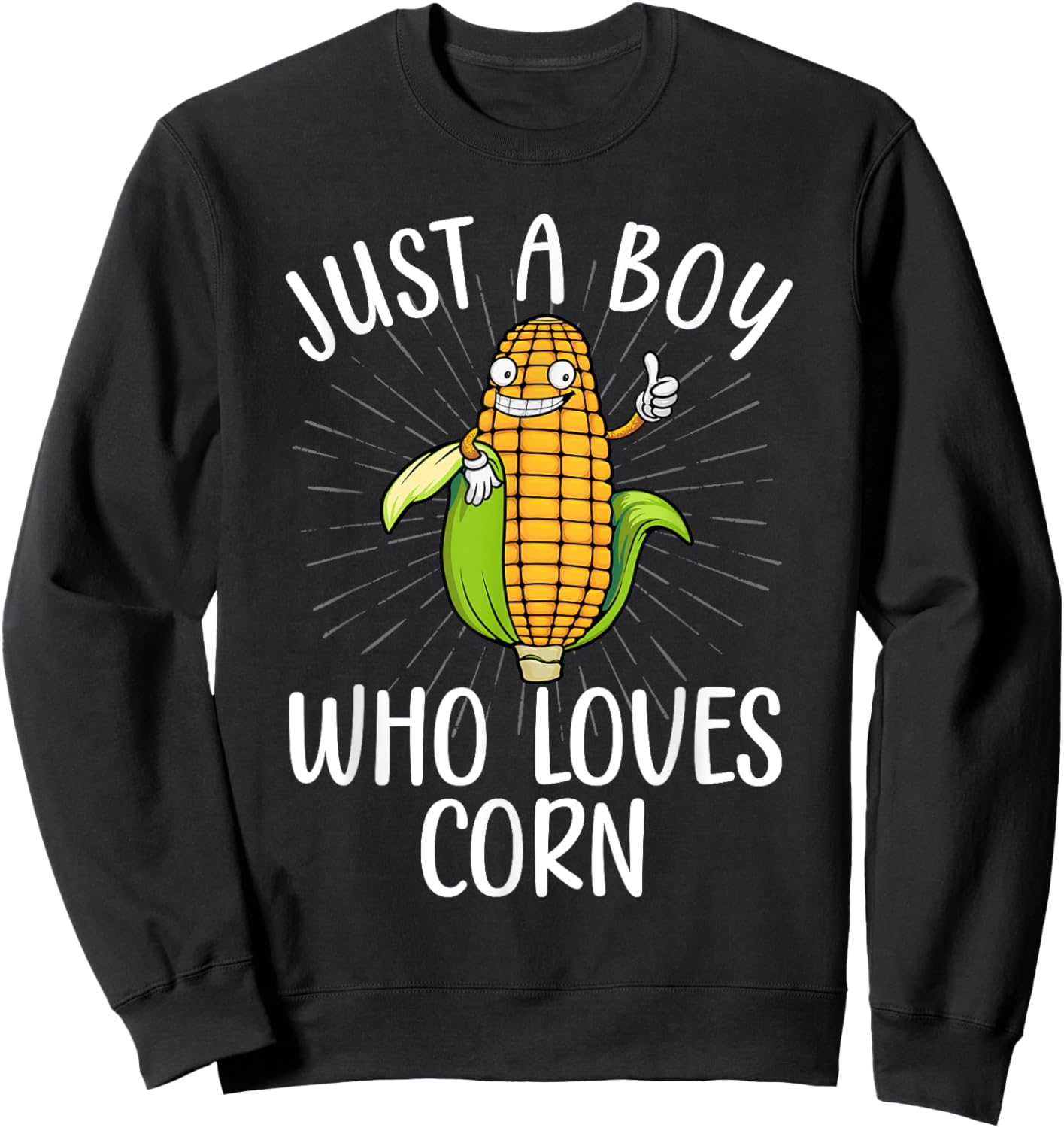 Cute Corn Art For Boys Kids Men Corn On The Cob Farmers Food Sweatshirt - Sweatshirt | Black