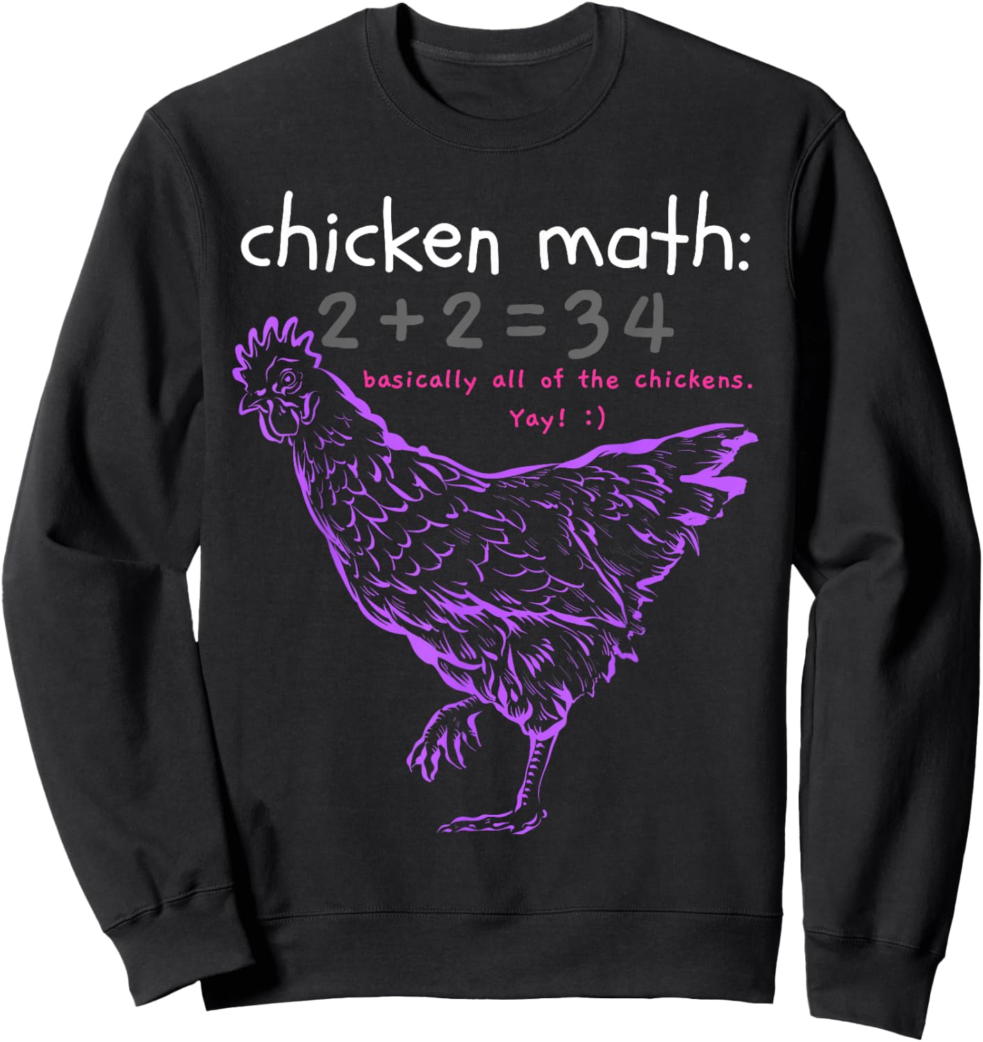 Funny Chicken Math Sweatshirt - Sweatshirt | Black