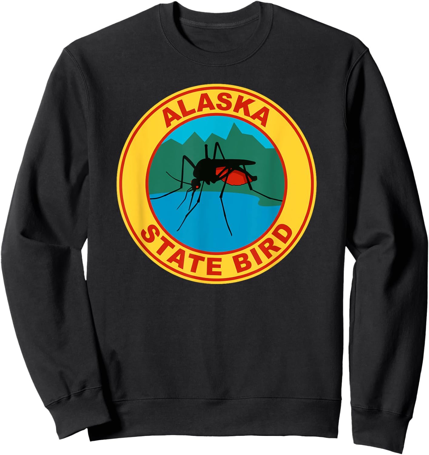 Funny Alaska State Bird Mosquito Sweatshirt - Sweatshirt | Black