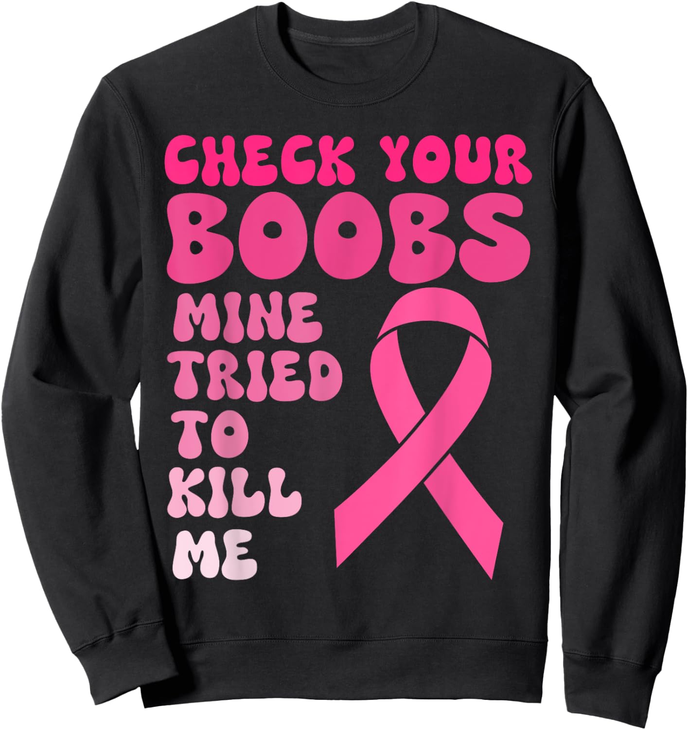 Breast Cancer Awereness Supporter, Fighter & Survivor Women Sweatshirt - Sweatshirt | Black