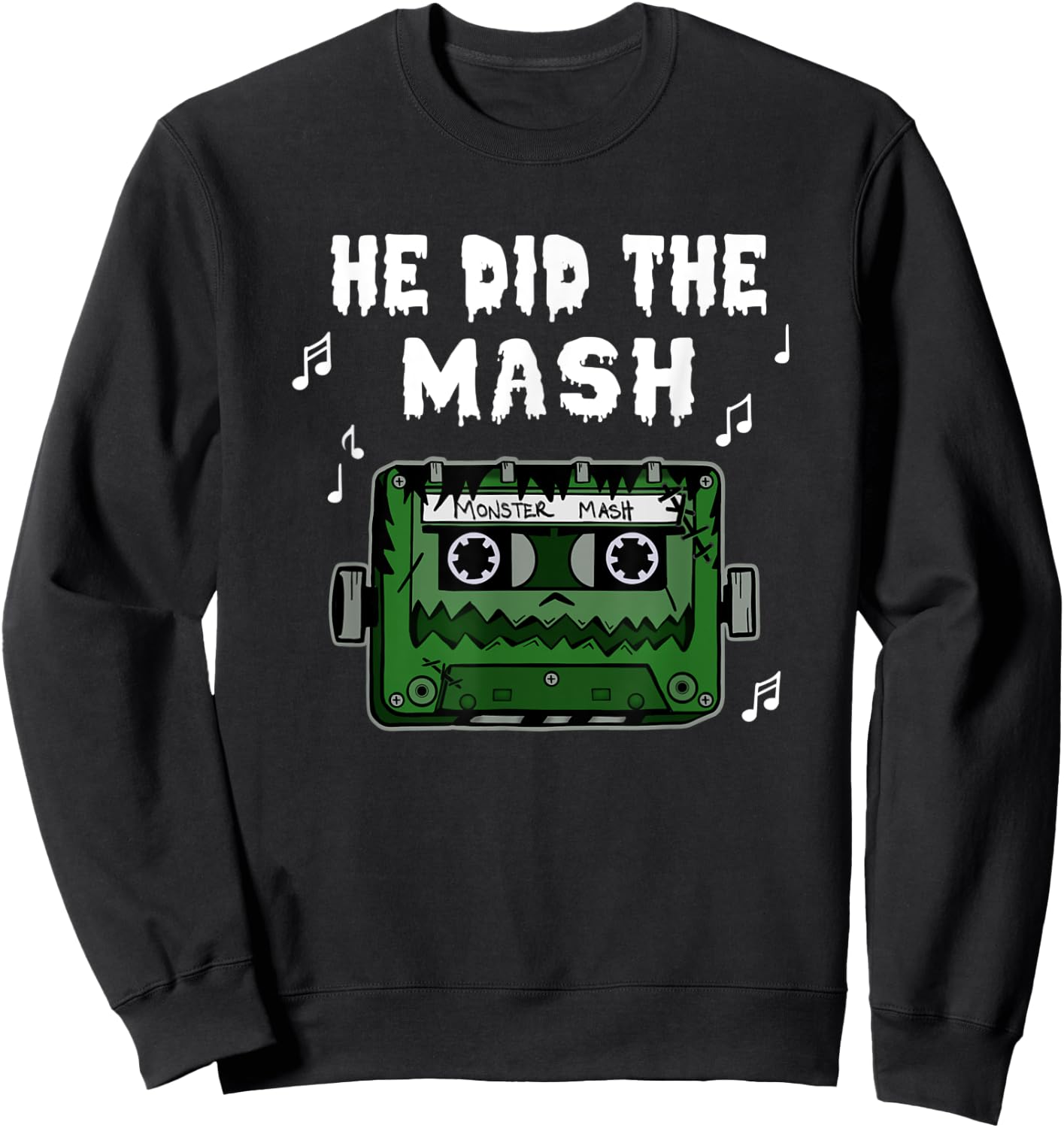 Frankenstein Monster Cassette Tape Halloween Sweatshirt - Sweatshirt | Black