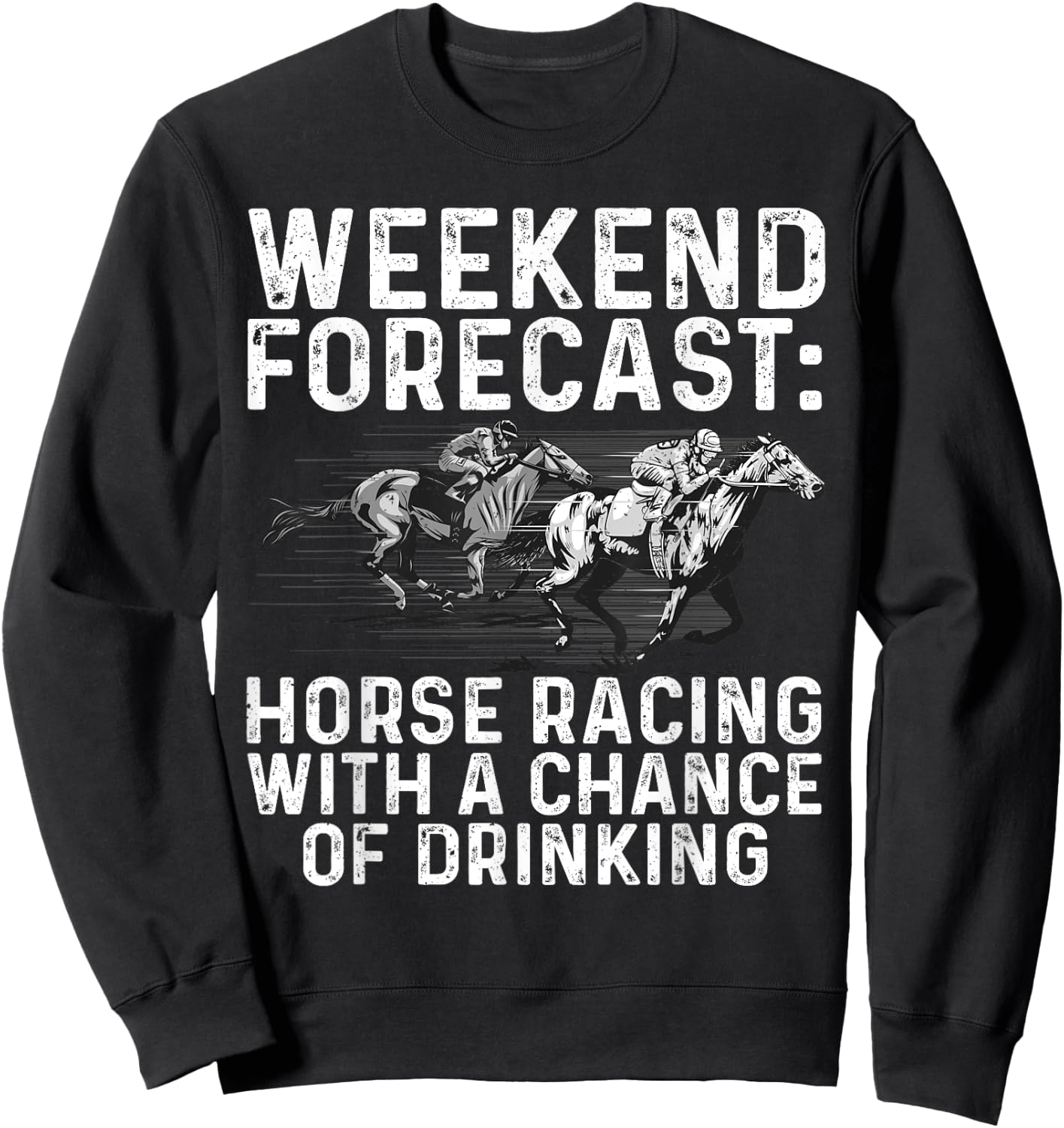 Cool Horse Racing Design Women Derby Horse Racing Sweatshirt - Sweatshirt | Black