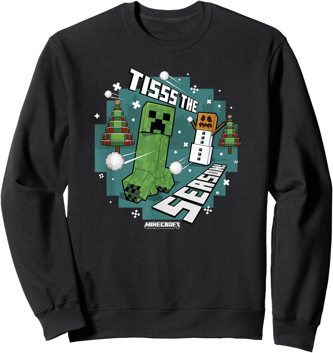 Minecraft Christmas Tisss The Season Sweatshirt - Sweatshirt | Black