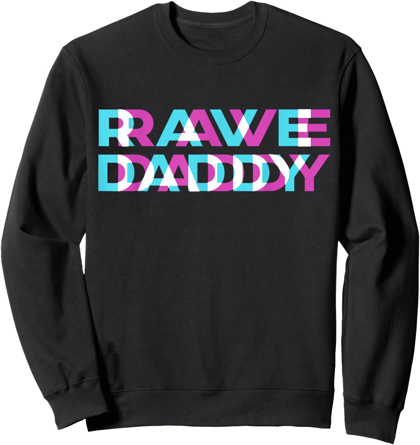 Rave EDM Daddy Music Festival Father Optical Trippy Illusion Sweatshirt - Sweatshirt | Black