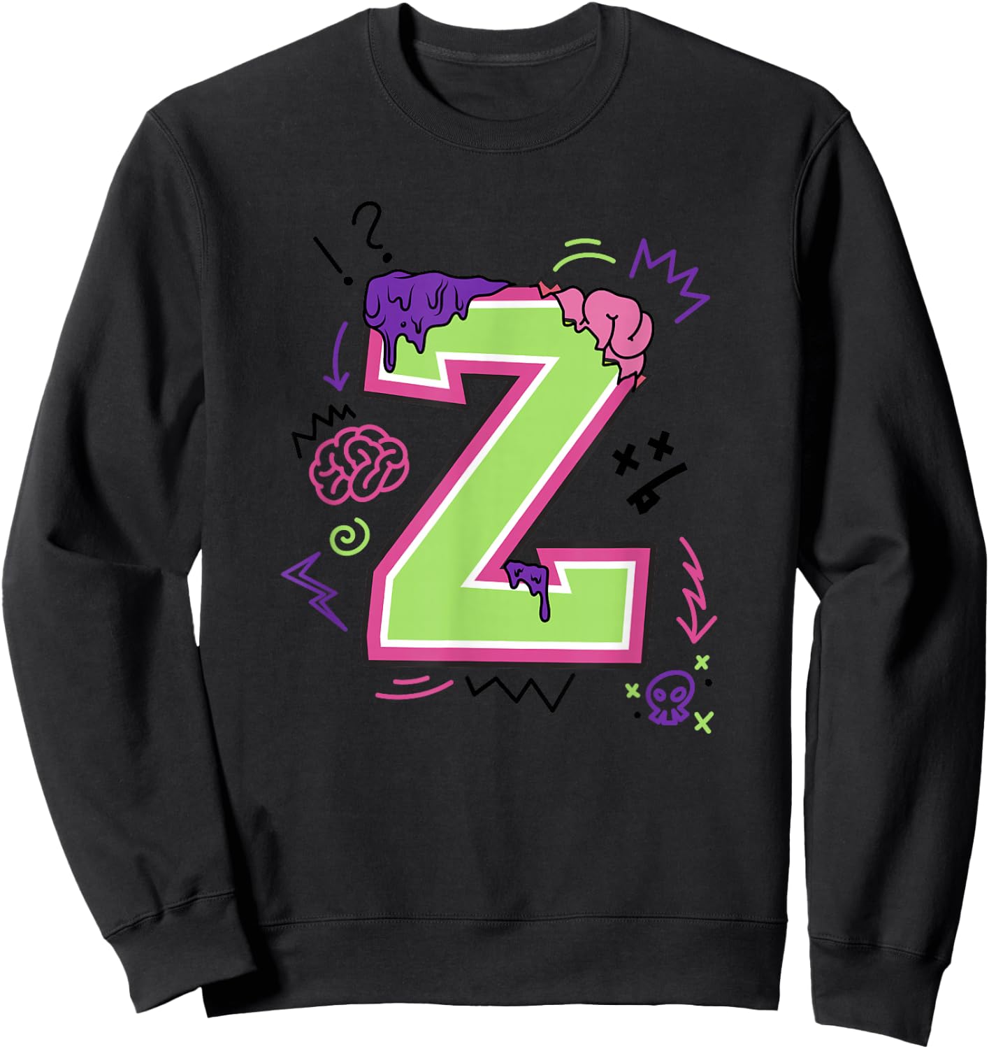 Disney Zombies Big Z Neon Logo Sweatshirt - Sweatshirt | Black