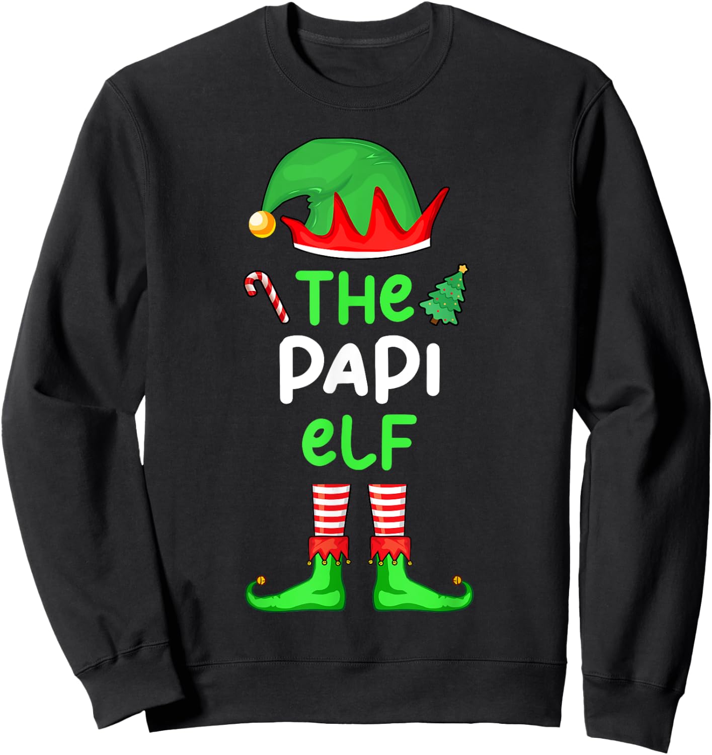 I'm The Papi Elf Christmas Family Matching Pajama Sweatshirt - Sweatshirt | Black