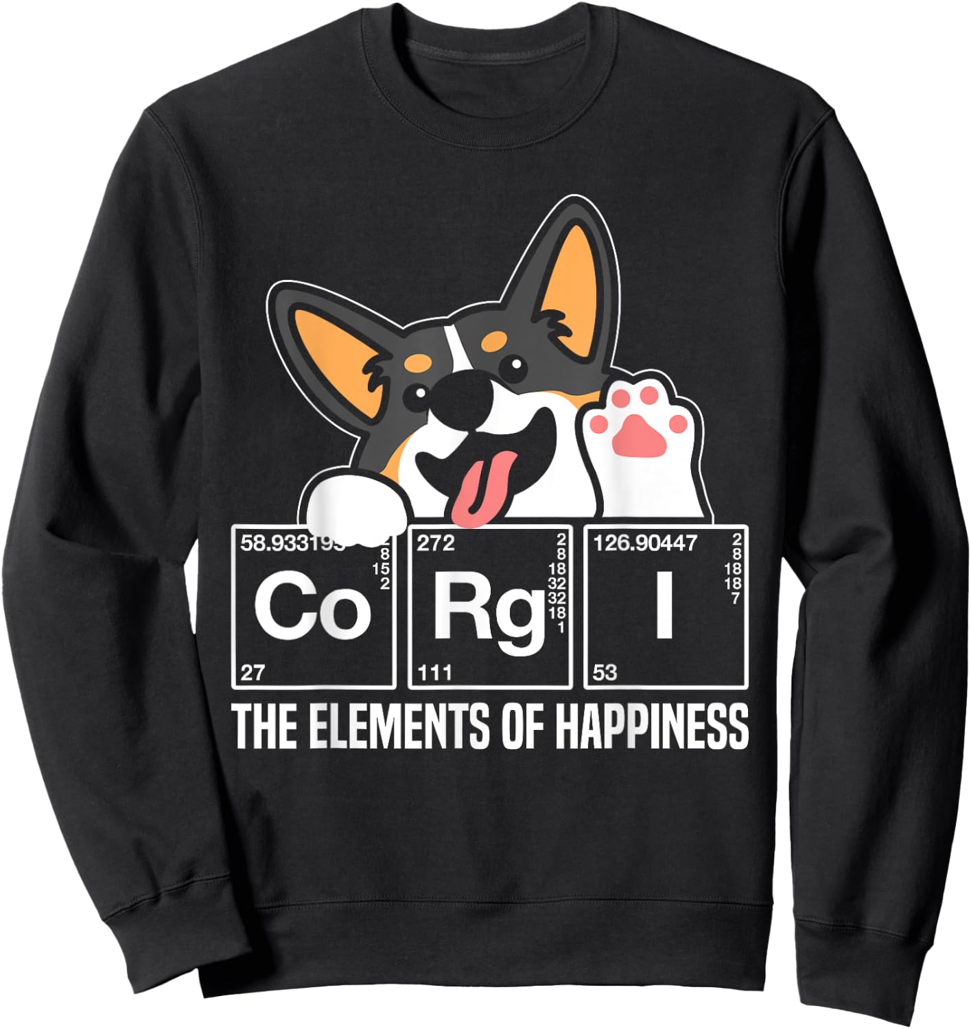 Black Corgi Periodic Table Chemistry Science Teacher Sweatshirt - Sweatshirt | Black