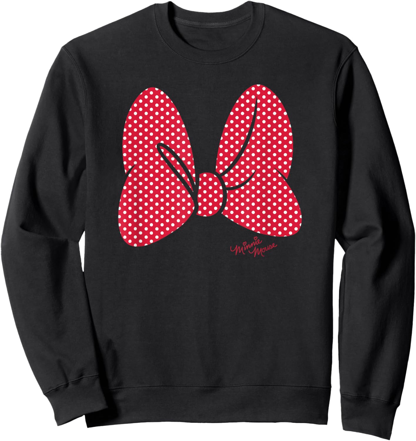 Disney Minnie Mouse Polka Dot Print Classic Bow Sweatshirt - Sweatshirt | Black