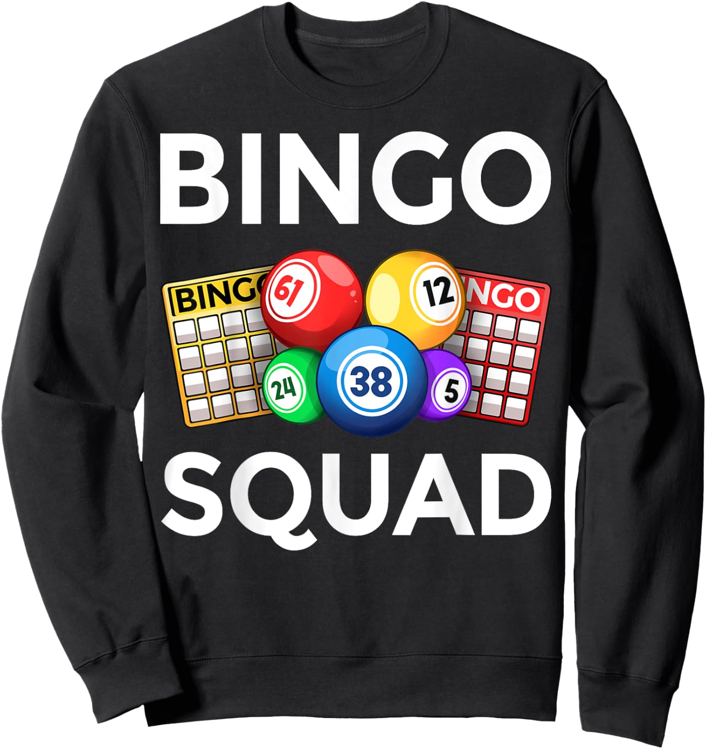 Cute Bingo Designs Women Bingo Lovers Players Casino Small Sweatshirt - Sweatshirt | Black