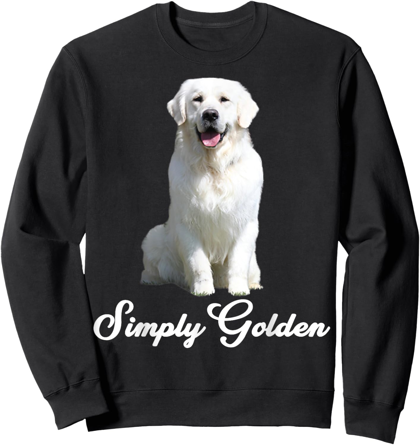White English Cream Golden Retriever Simply Golden Sweatshirt - Sweatshirt | Black