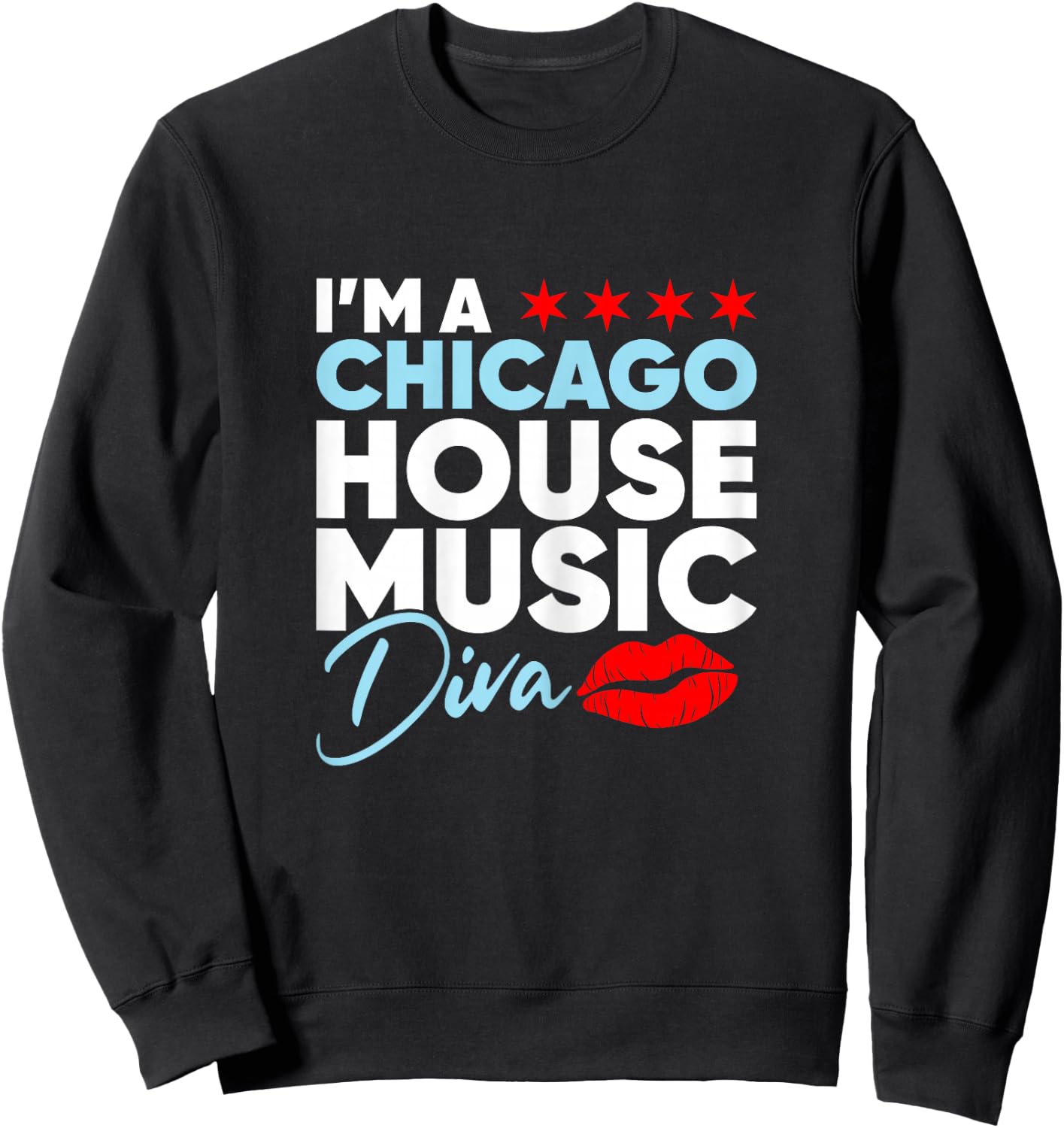 Chicago House Music Diva Sweatshirt - Sweatshirt | Black
