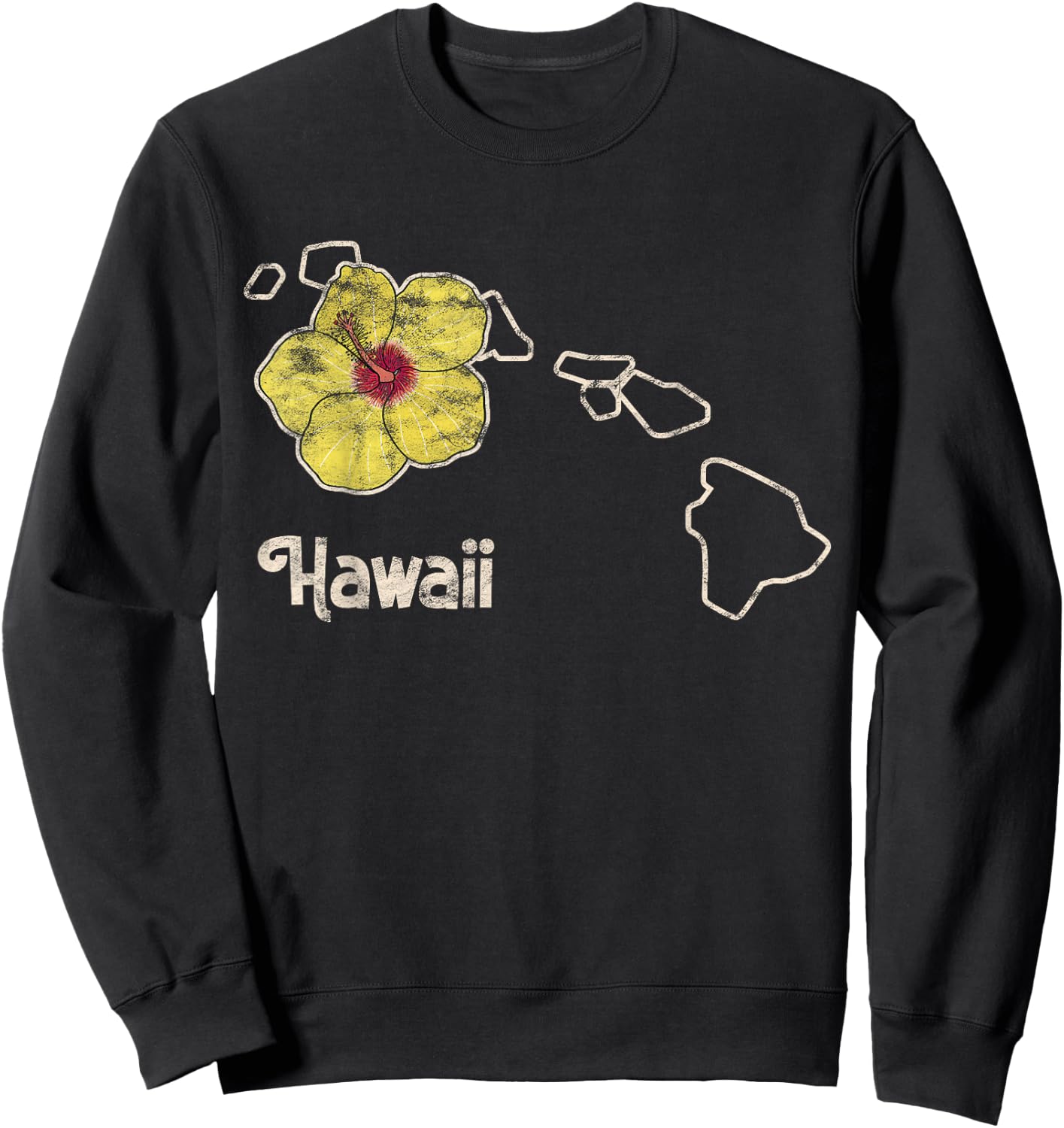 Hawaii Pua 'Ilima Flower Wildflower State Sweatshirt - Sweatshirt | Black