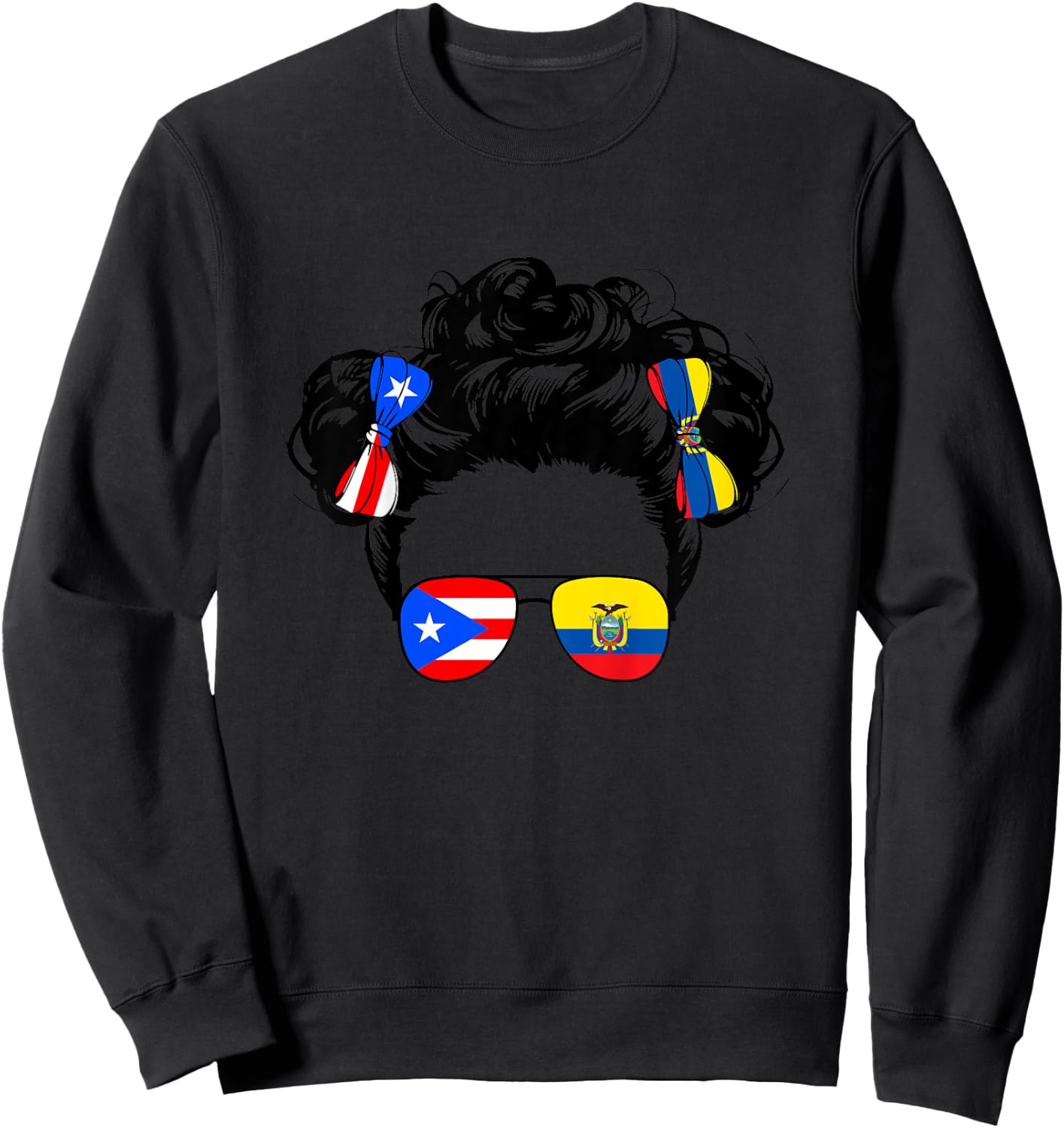 Ecuadorian And Puerto Rican Rico Ecuador Flag Baby Girls Sweatshirt - Sweatshirt | Black
