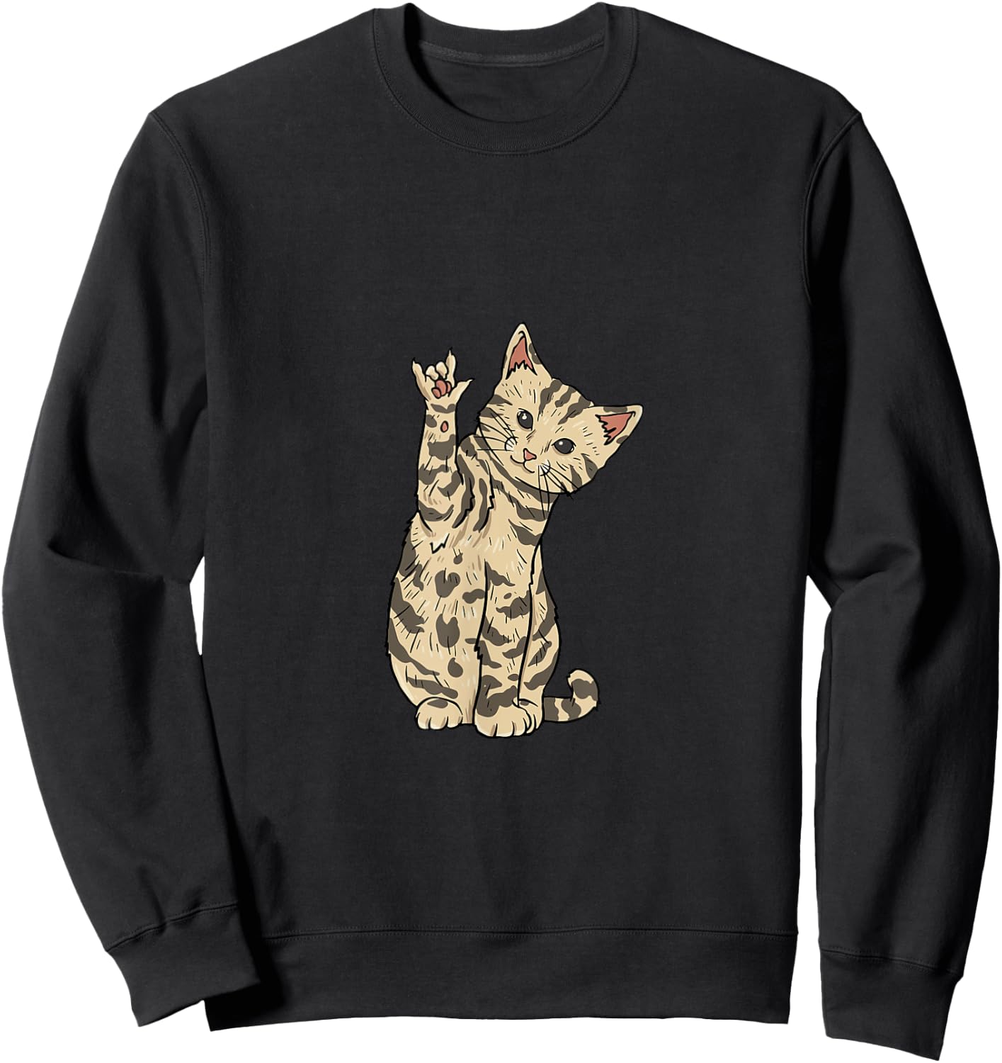 ILY Cat ASL Sweatshirt - Sweatshirt | Black