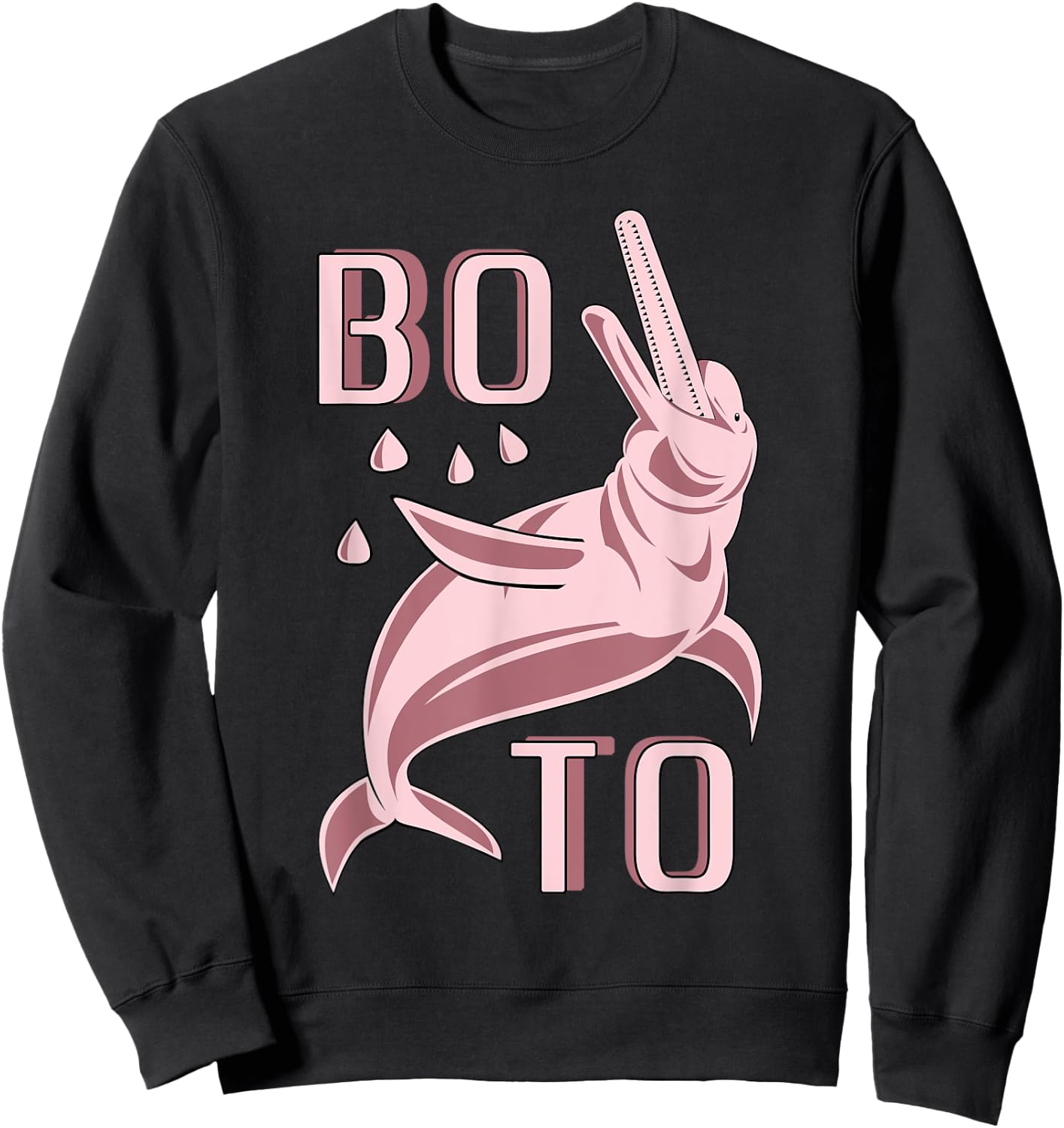 Boto Pink River Dolphin Inia Bufeo Sweatshirt - Sweatshirt | Black