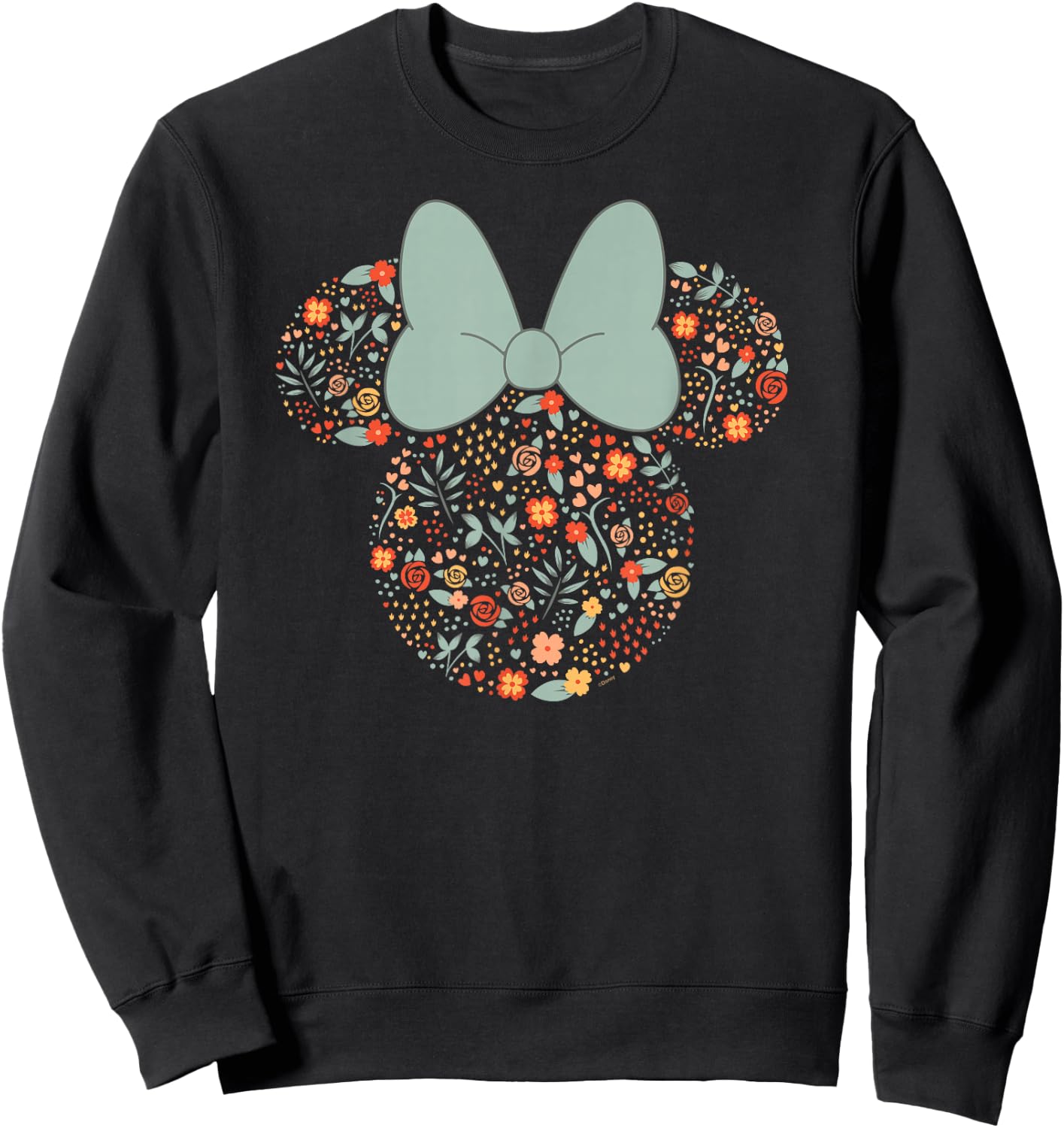 Disney Minnie Mouse Spring Head Icon with Bow Springtime Sweatshirt - Sweatshirt | Black