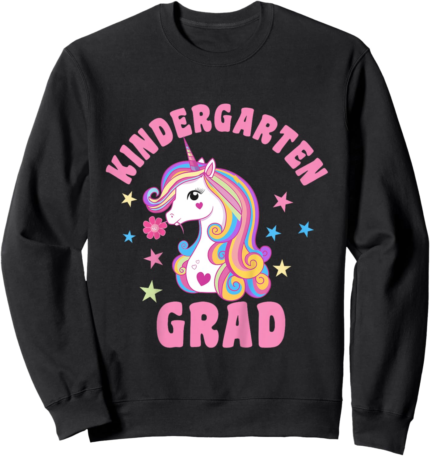 Kids Unicorn Kindergarten Grad Kindergarten Graduation Sweatshirt - Sweatshirt | Black