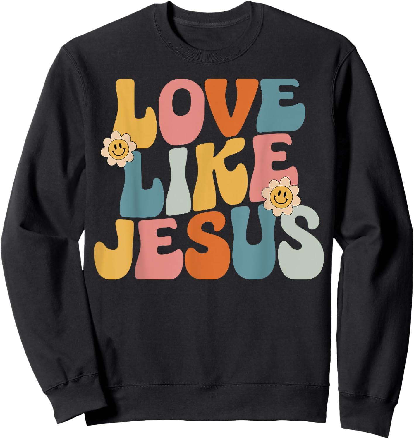 Retro Love Like Jesus Sweatshirt - Sweatshirt | Black