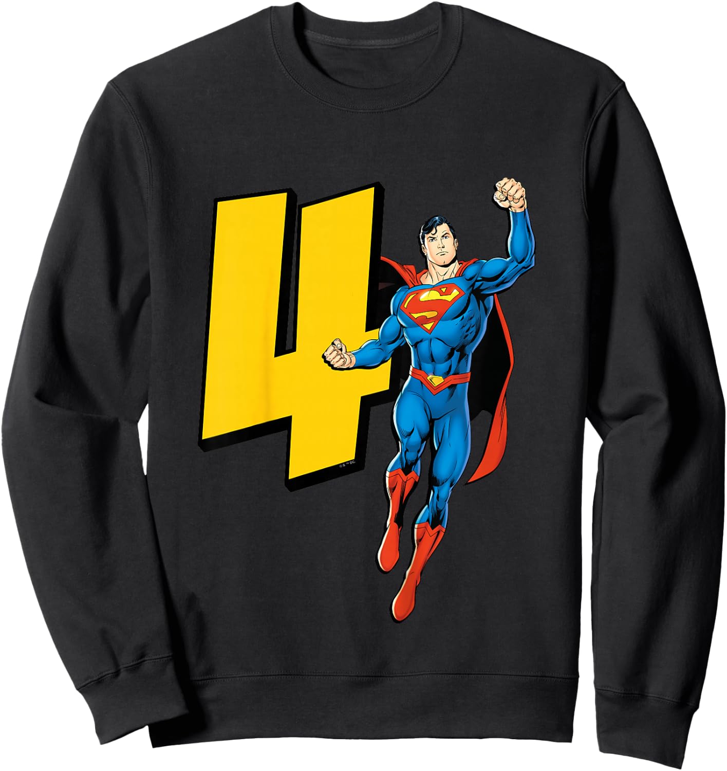 Kids Superman Super Hero 4th Birthday Sweatshirt - Sweatshirt | Black