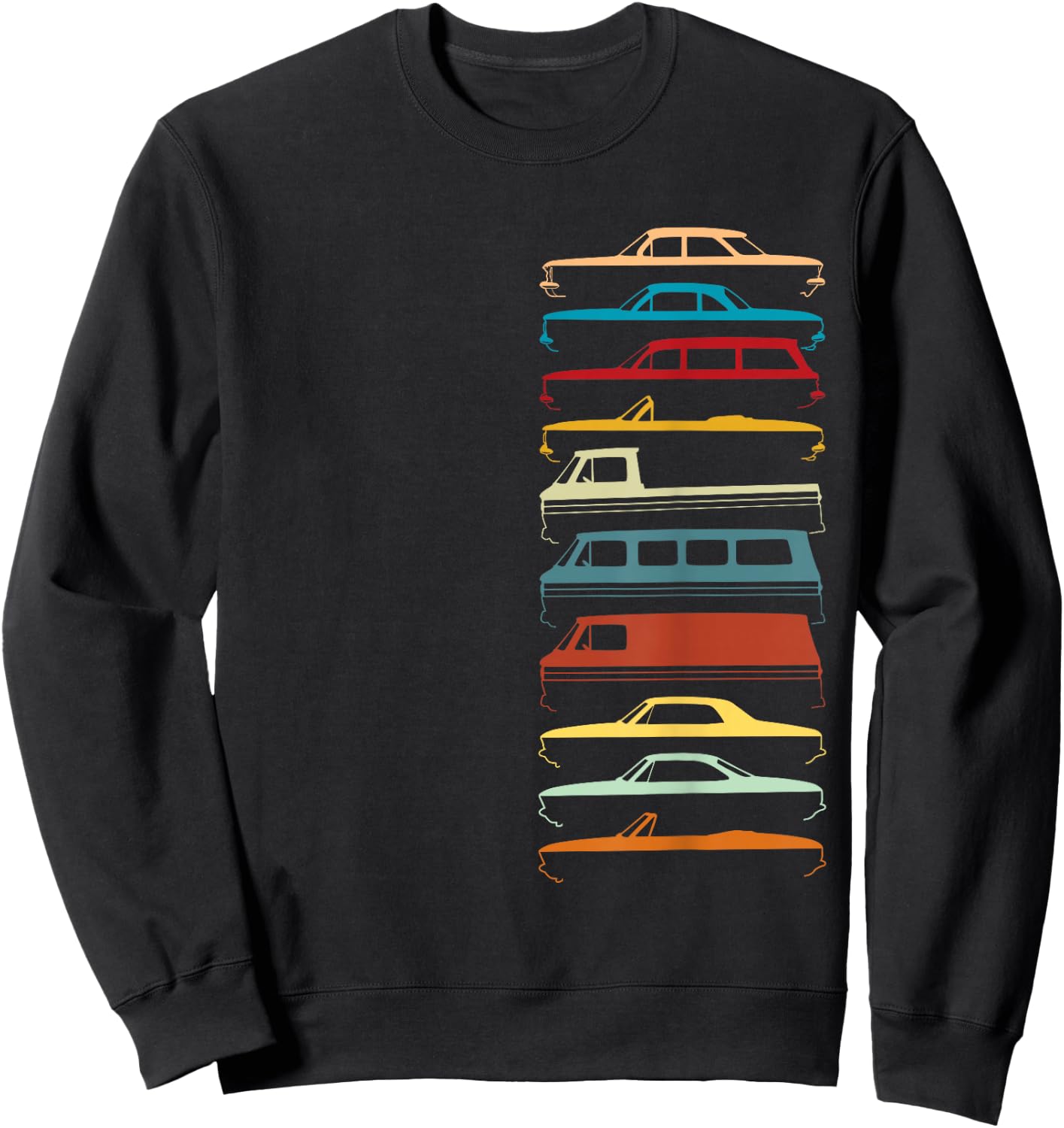 Corvair Silhouettes Illustration All Models Sweatshirt - Sweatshirt | Black