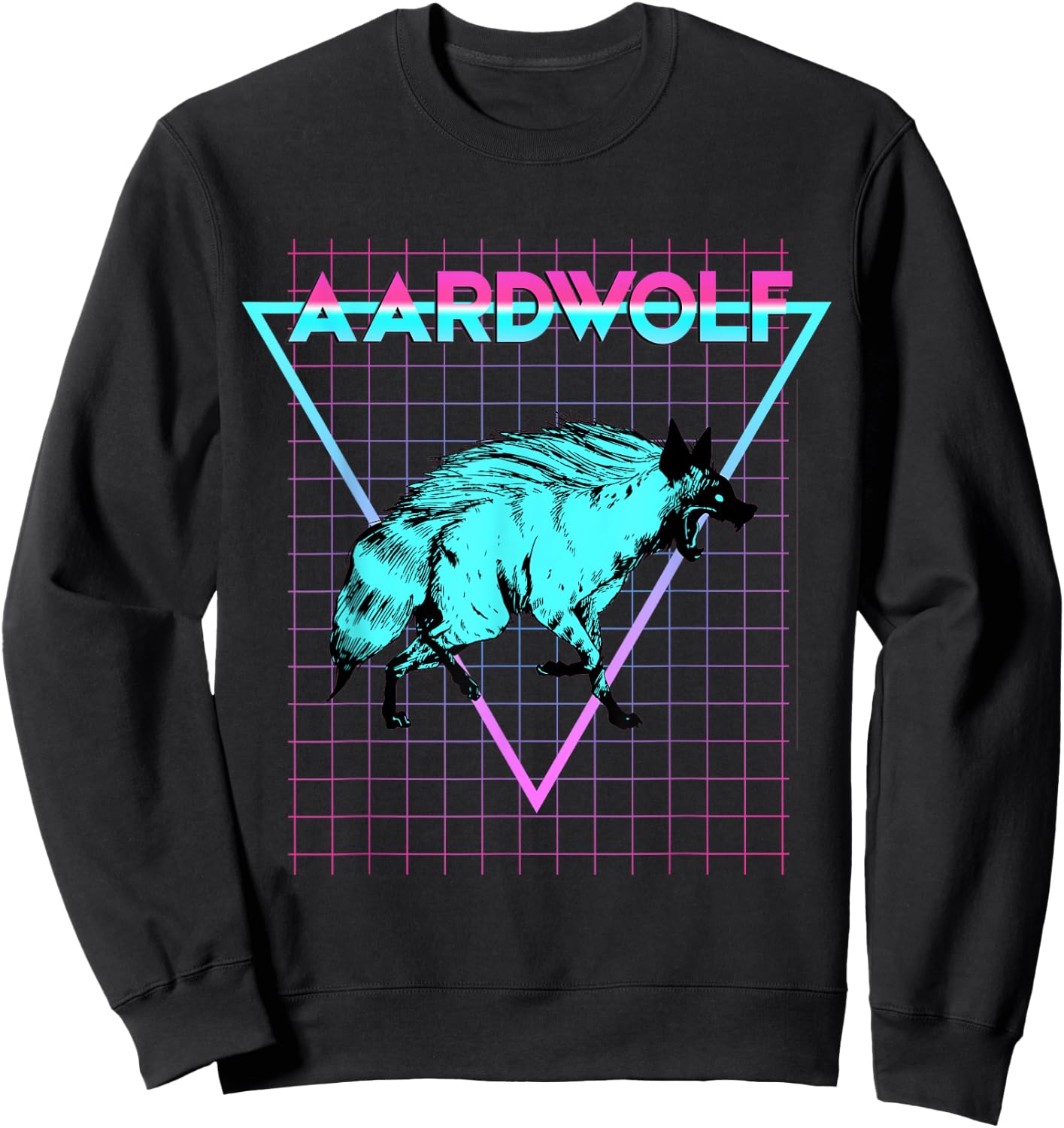 Aardwolf Animal Lover Aesthetic Retro Aardwolf Sweatshirt - Sweatshirt | Black