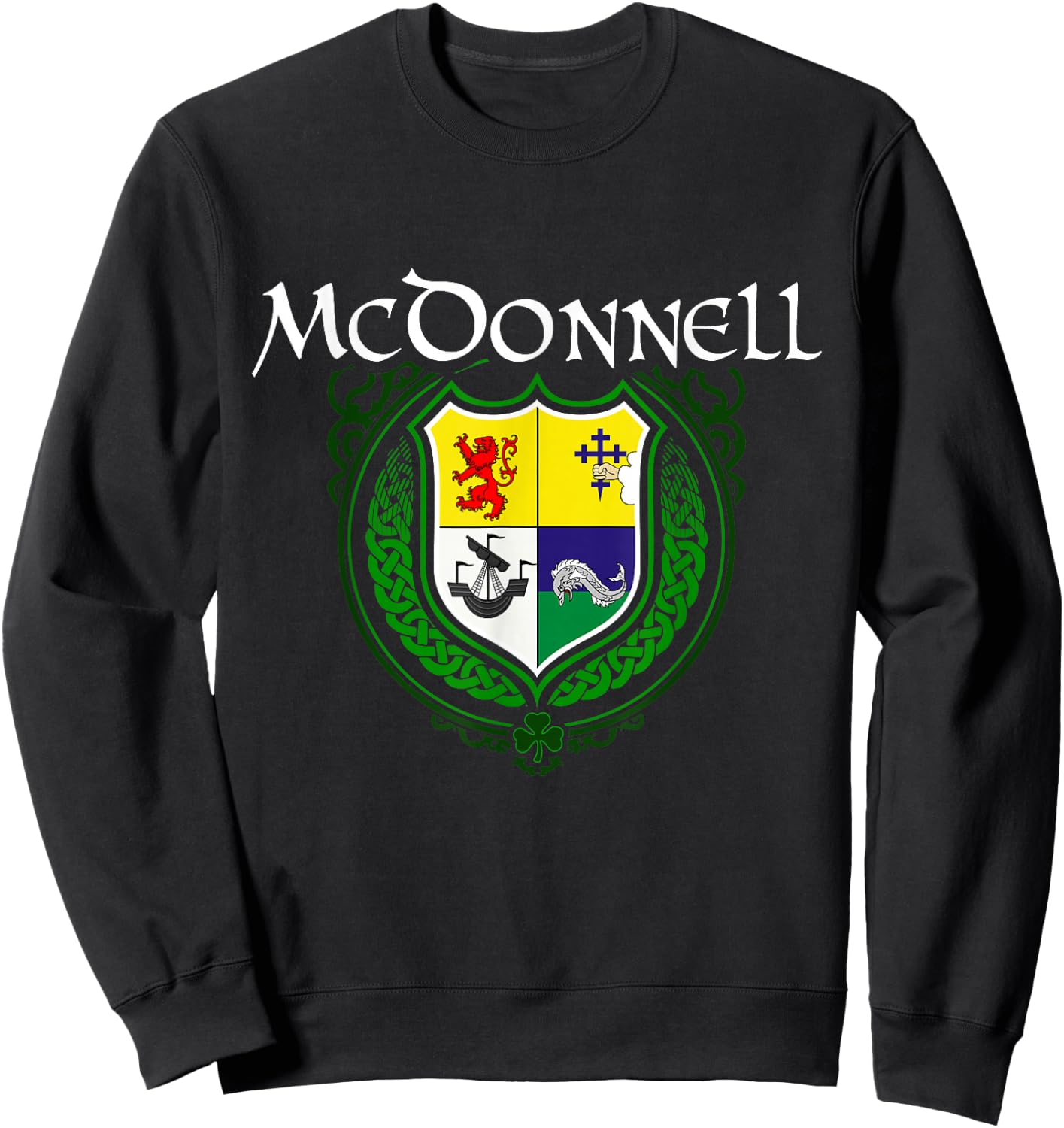 McDonnell Surname Irish Clan Tartan Badge Ireland Sweatshirt - Sweatshirt | Black