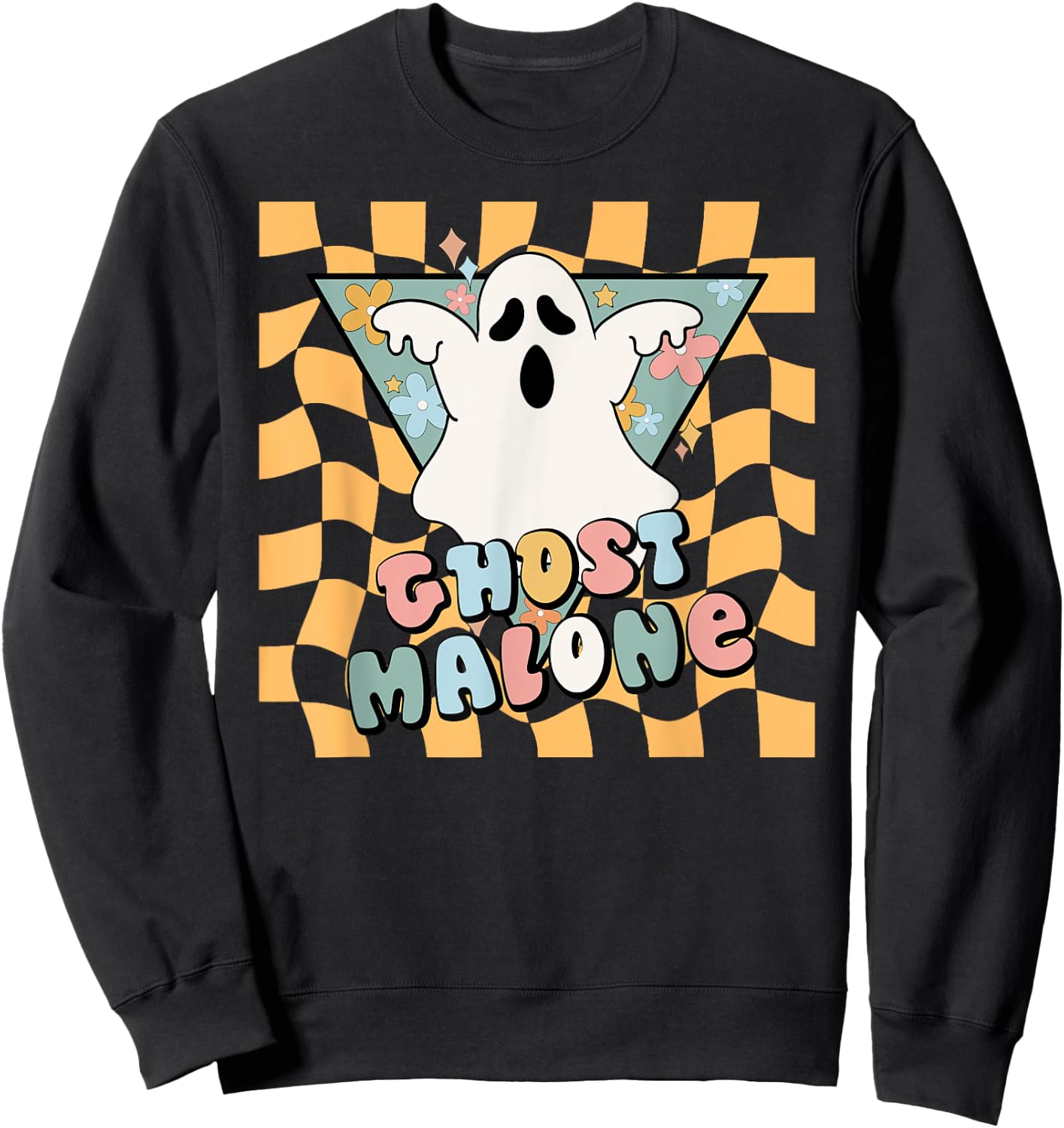 Halloween Cute Ghost Malone Parody Post Cool Hip Hop Joke Sweatshirt - Sweatshirt | Black