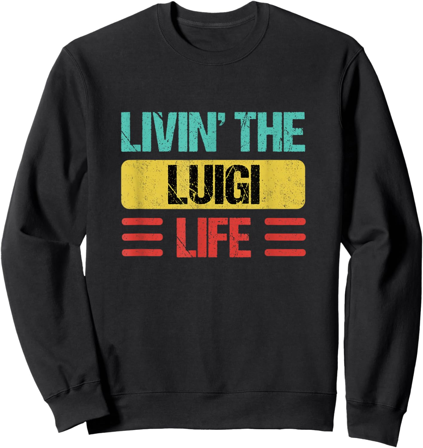 Luigi Name Sweatshirt - Sweatshirt | Black
