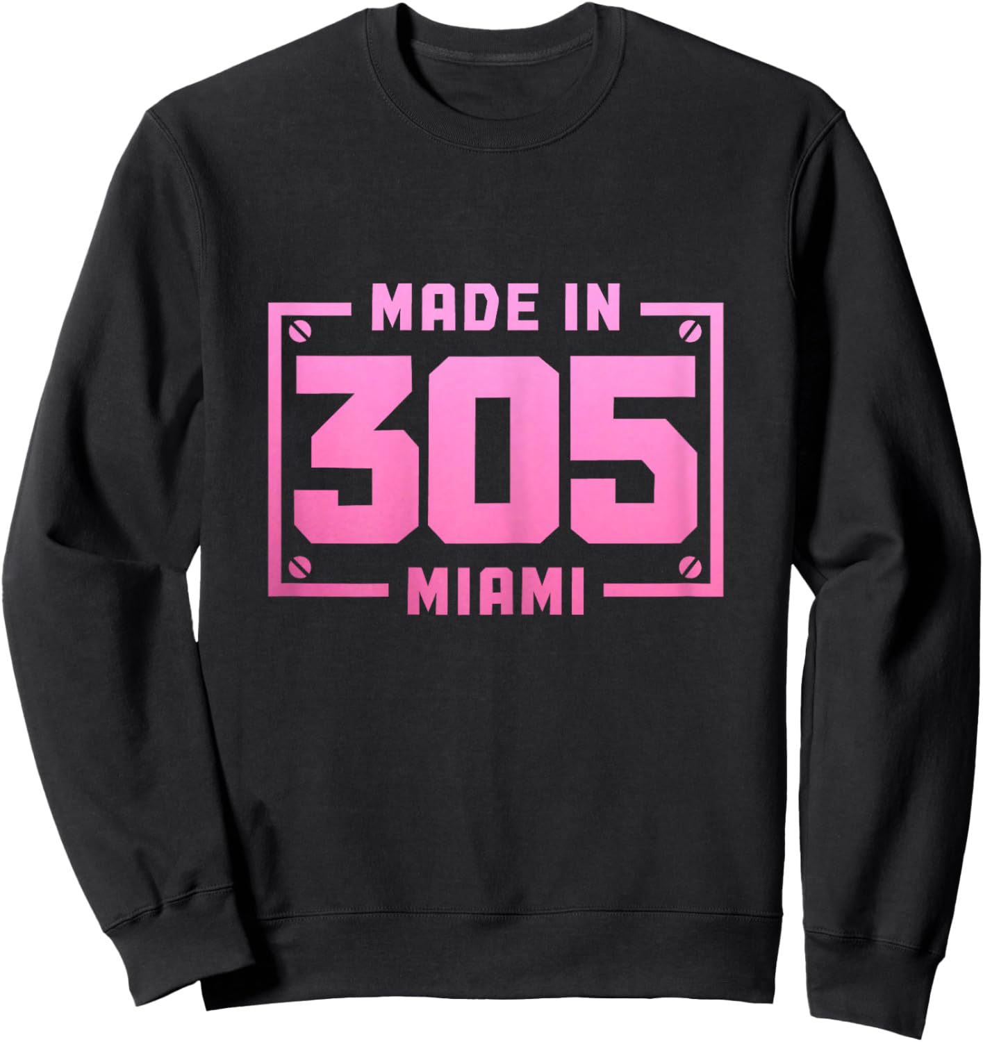 Miami Florida 305 Area Code Vintage FL Pride Sweatshirt - Sweatshirt | Black