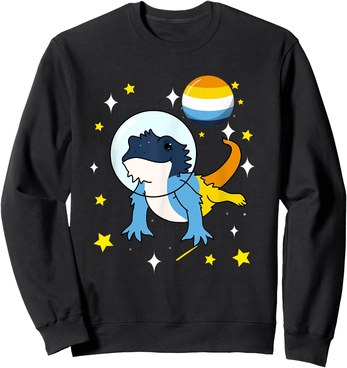 Bearded Dragon In Space Aroace Sweatshirt - Sweatshirt | Black